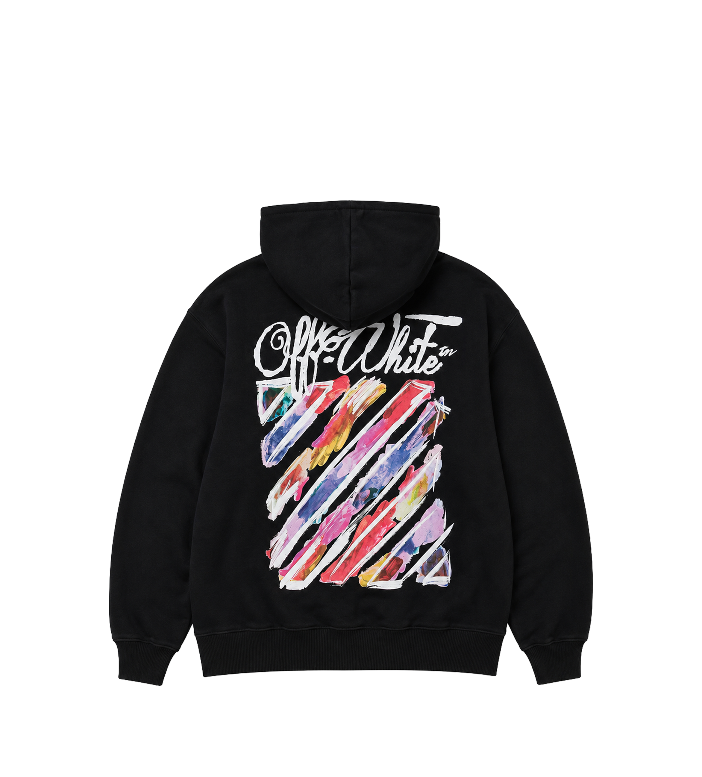 Off-White PS26 OGBB002S26FLE0010001 DIAG AQUAREL HOODIE ZWART