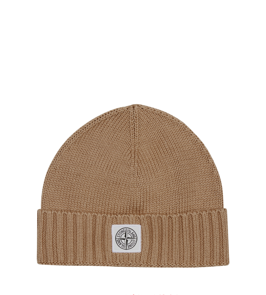 Stone Island Junior Knitted Beanie in Sand Beige (Kids)
