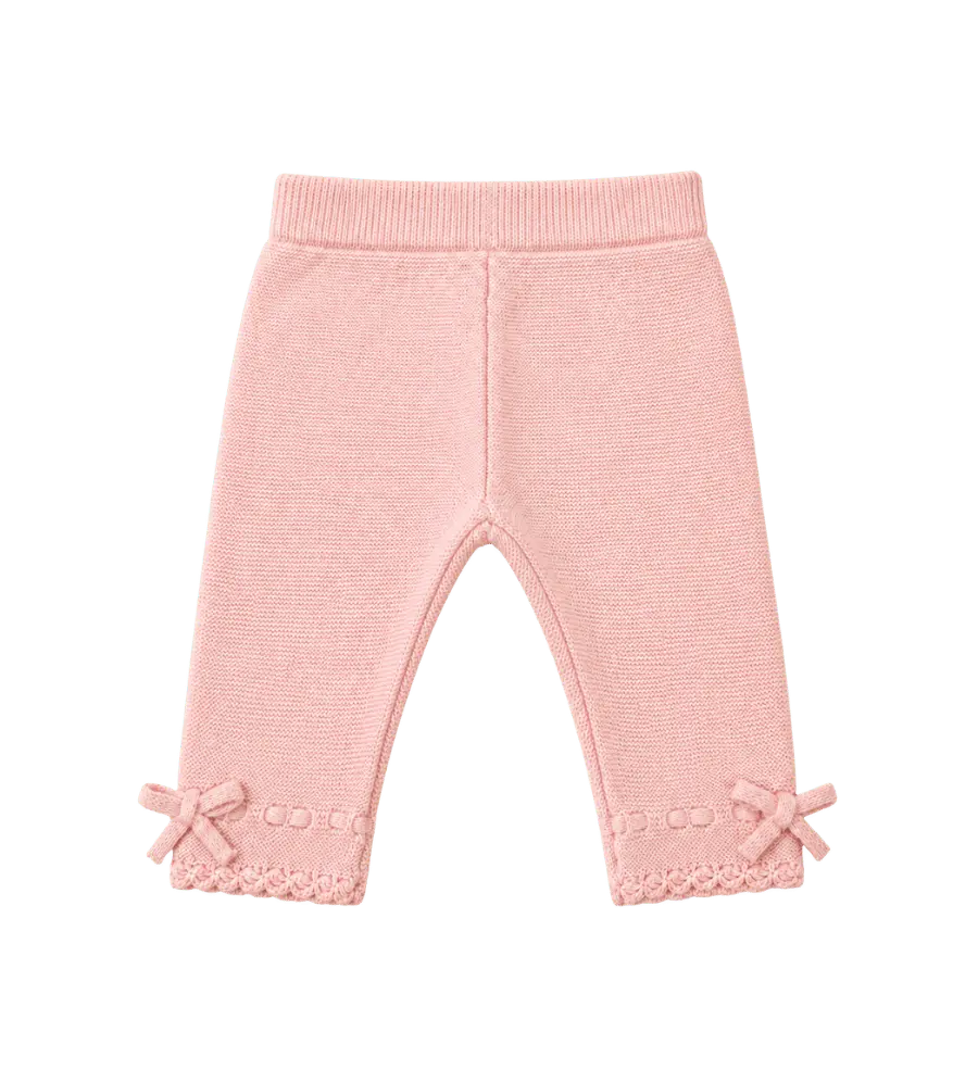 Baby knitted pants in pink