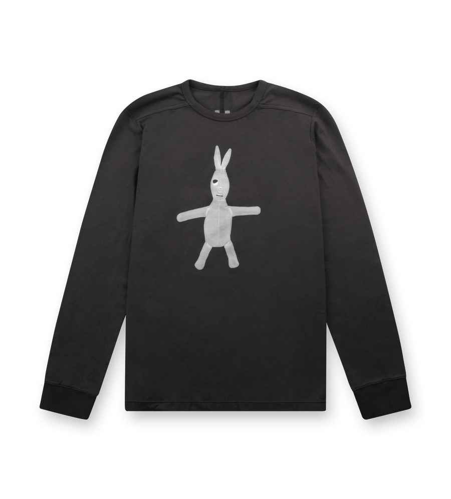 Rick Owens Concordians Level LS T-Shirt in Black/Milk with Bunny Graphic (Kids)