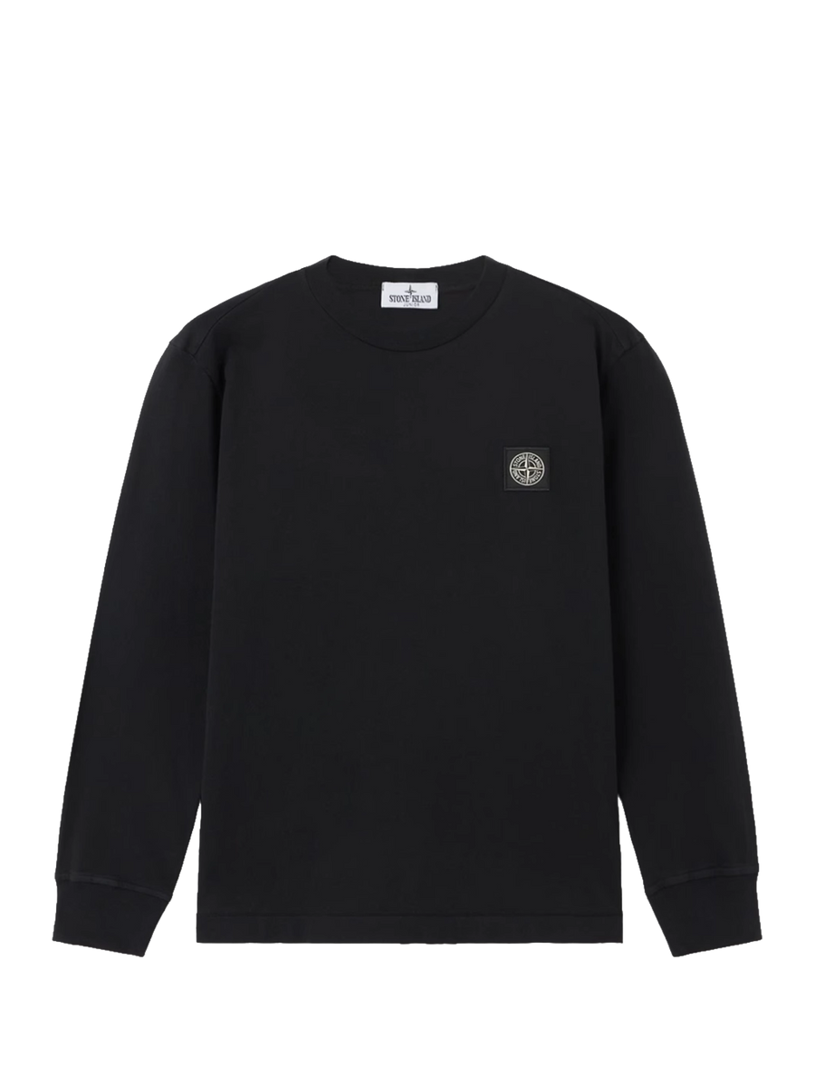 Stone Island Junior Regular Fit Long Sleeve T-Shirt With Compass Patch