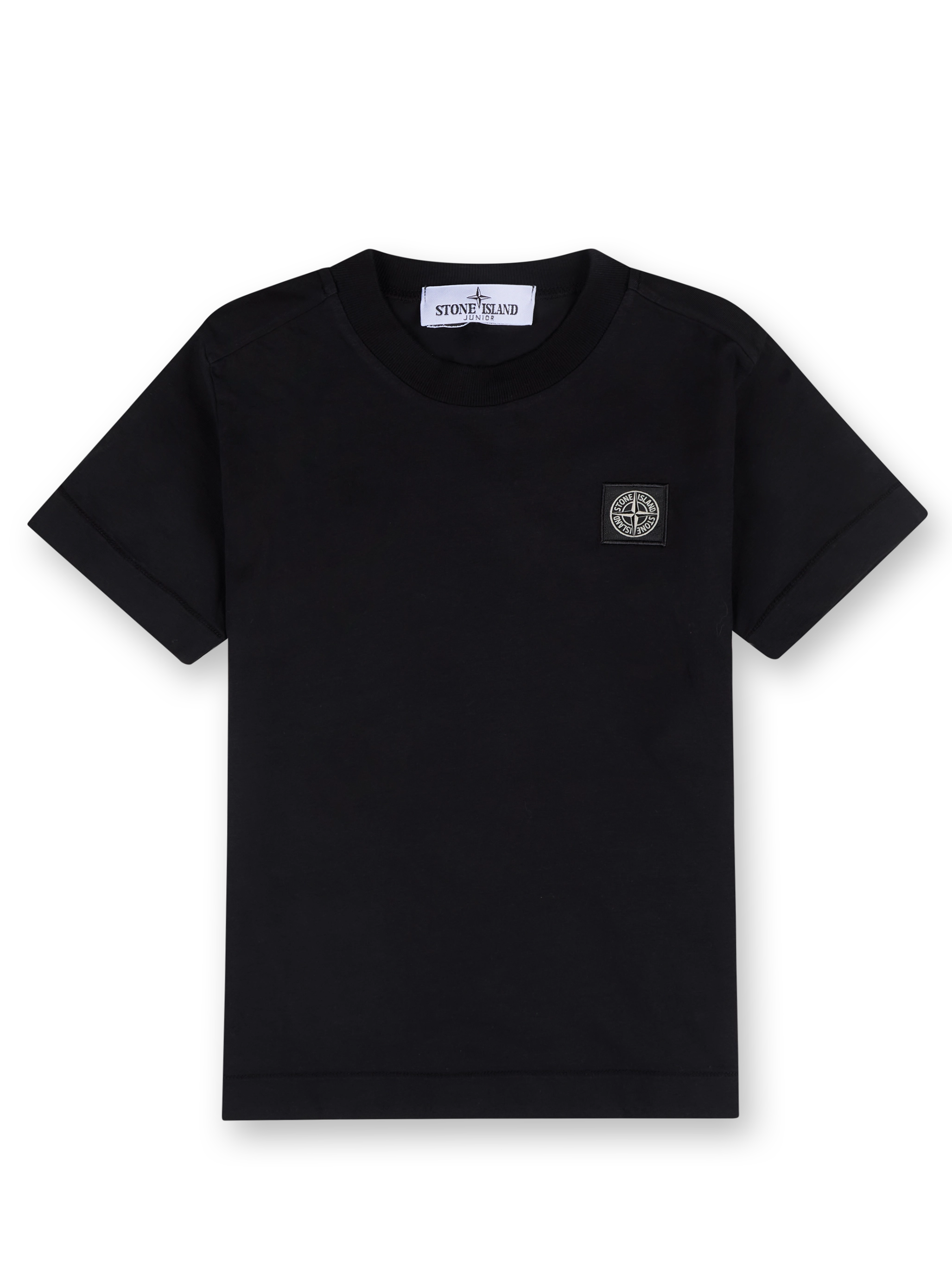 Stone Island Junior T-shirt met logopatch in zwart
