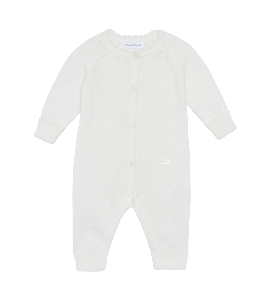 Tartine et Chocolat Long Baby Jumpsuit in Ecru