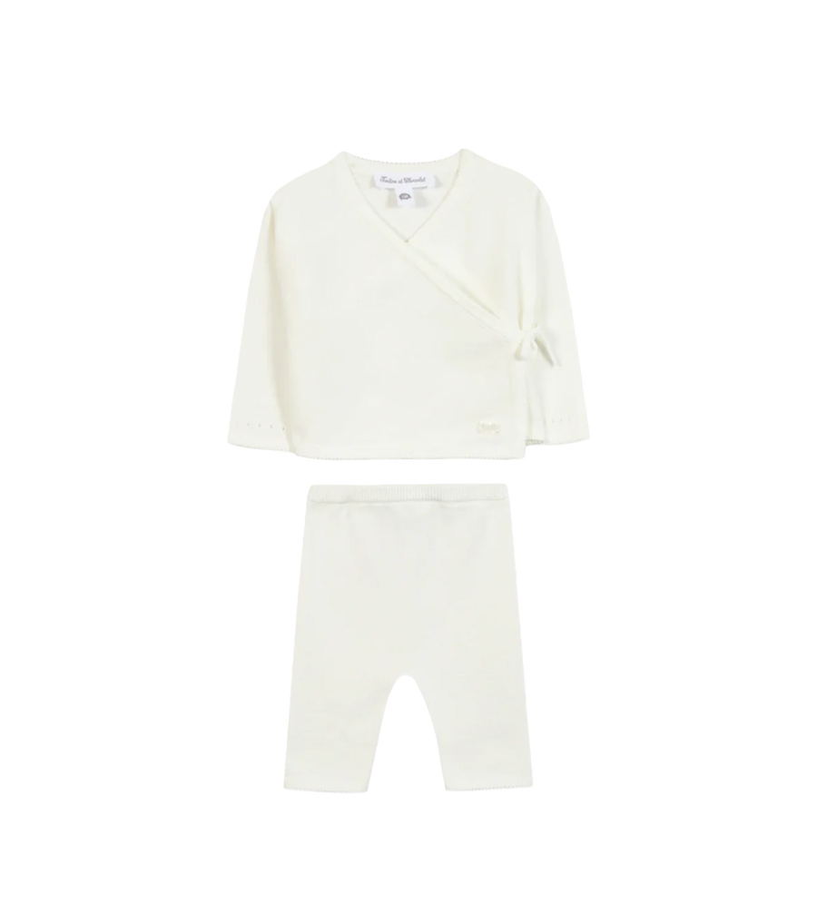 Tartine et Chocolat Knit Baby Set in Ecru