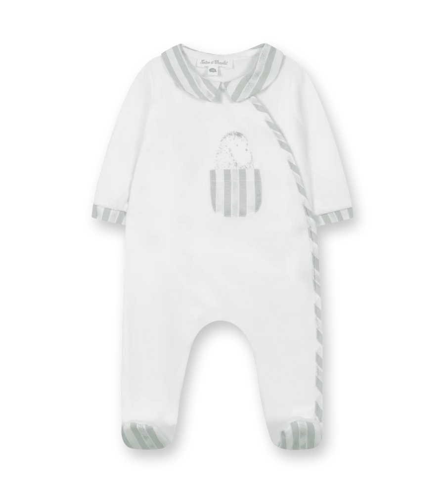 Tartine et Chocolat Babygrow bodysuit in White/Grey (Baby)