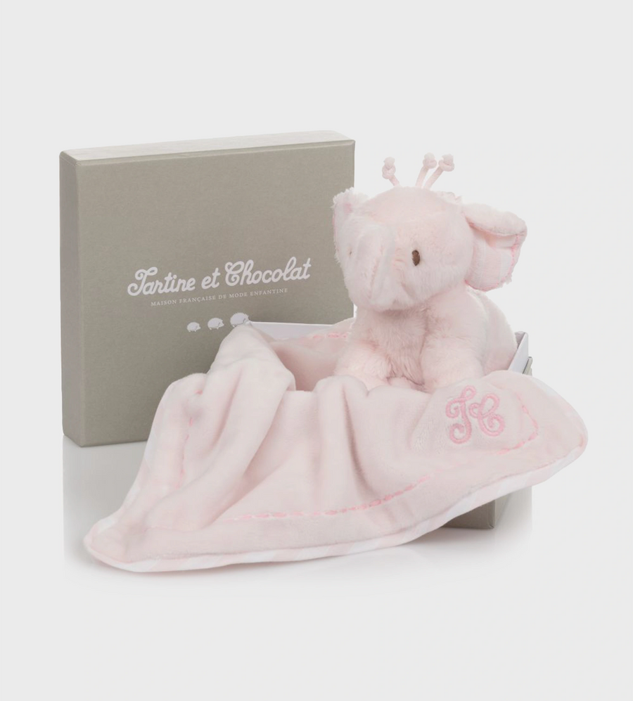 Tartine et Chocolat Elephant Doudou in Rose Pale (Baby)