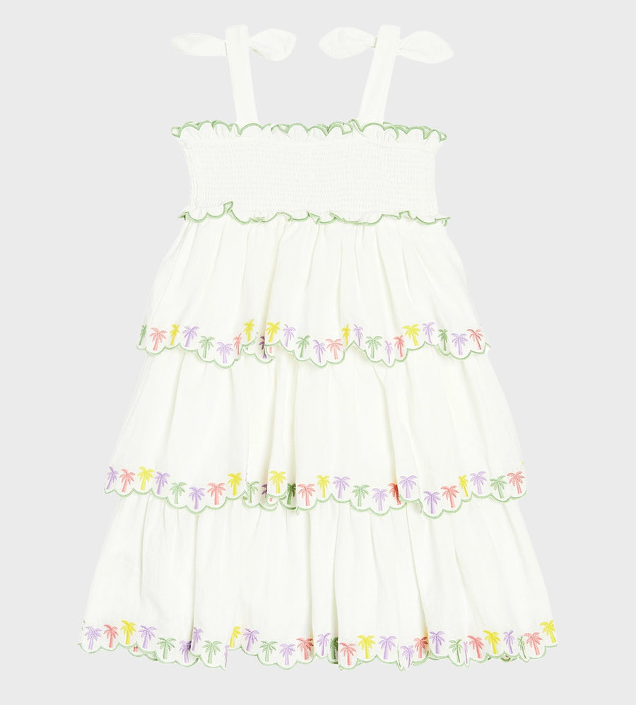 August Shirred Dress Ivory