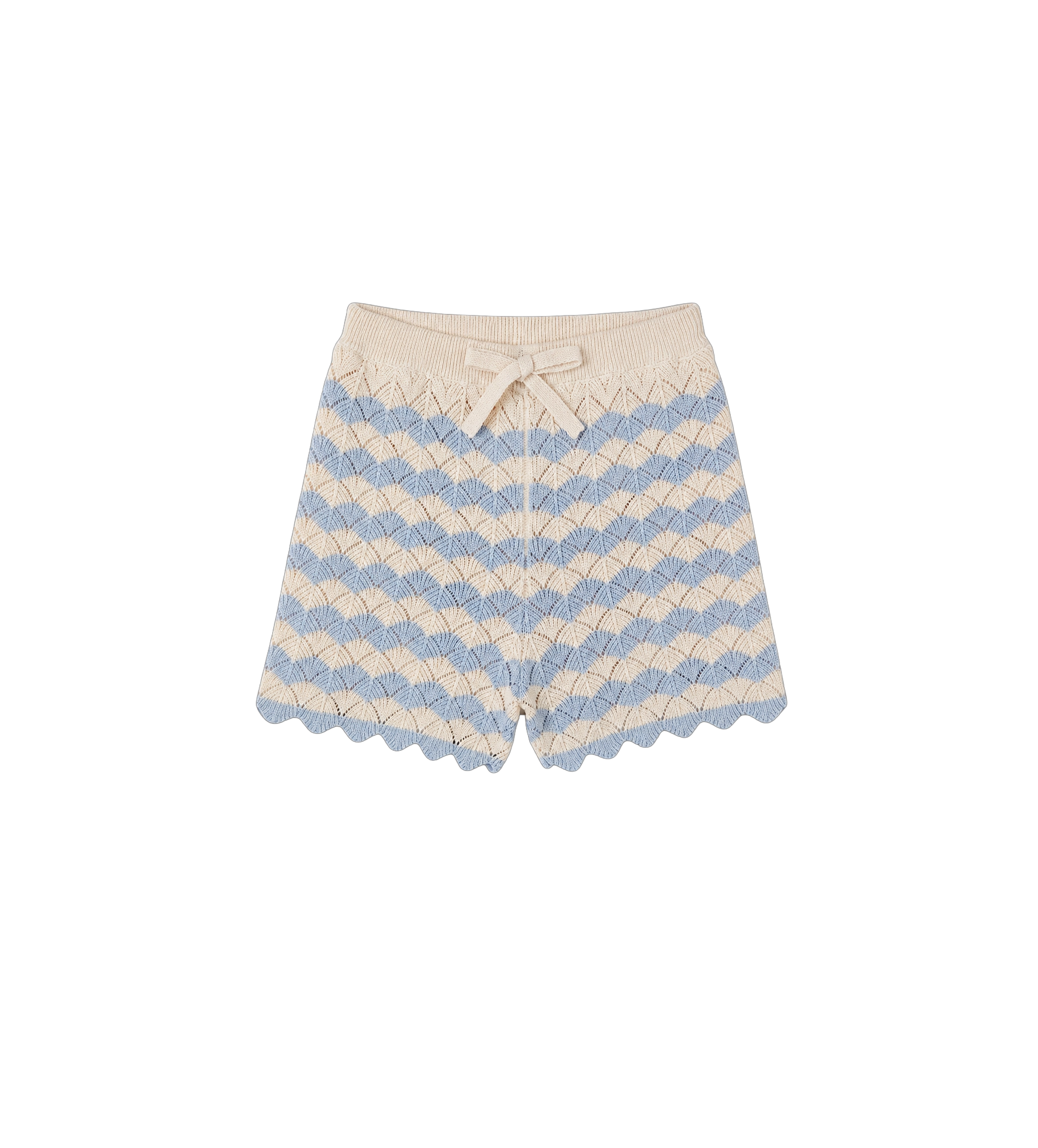 Kids Aster katoen- en linnenmix Shorts Blauw/Ecru