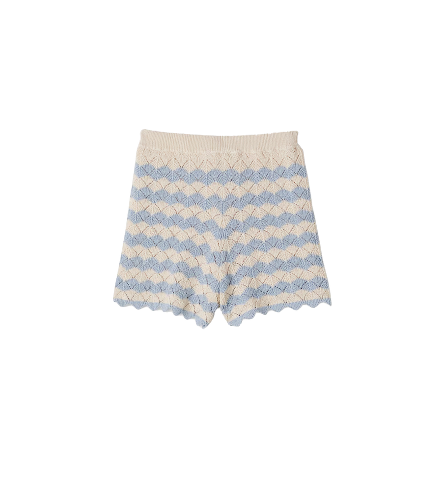 Kids Aster katoen- en linnenmix Shorts Blauw/Ecru