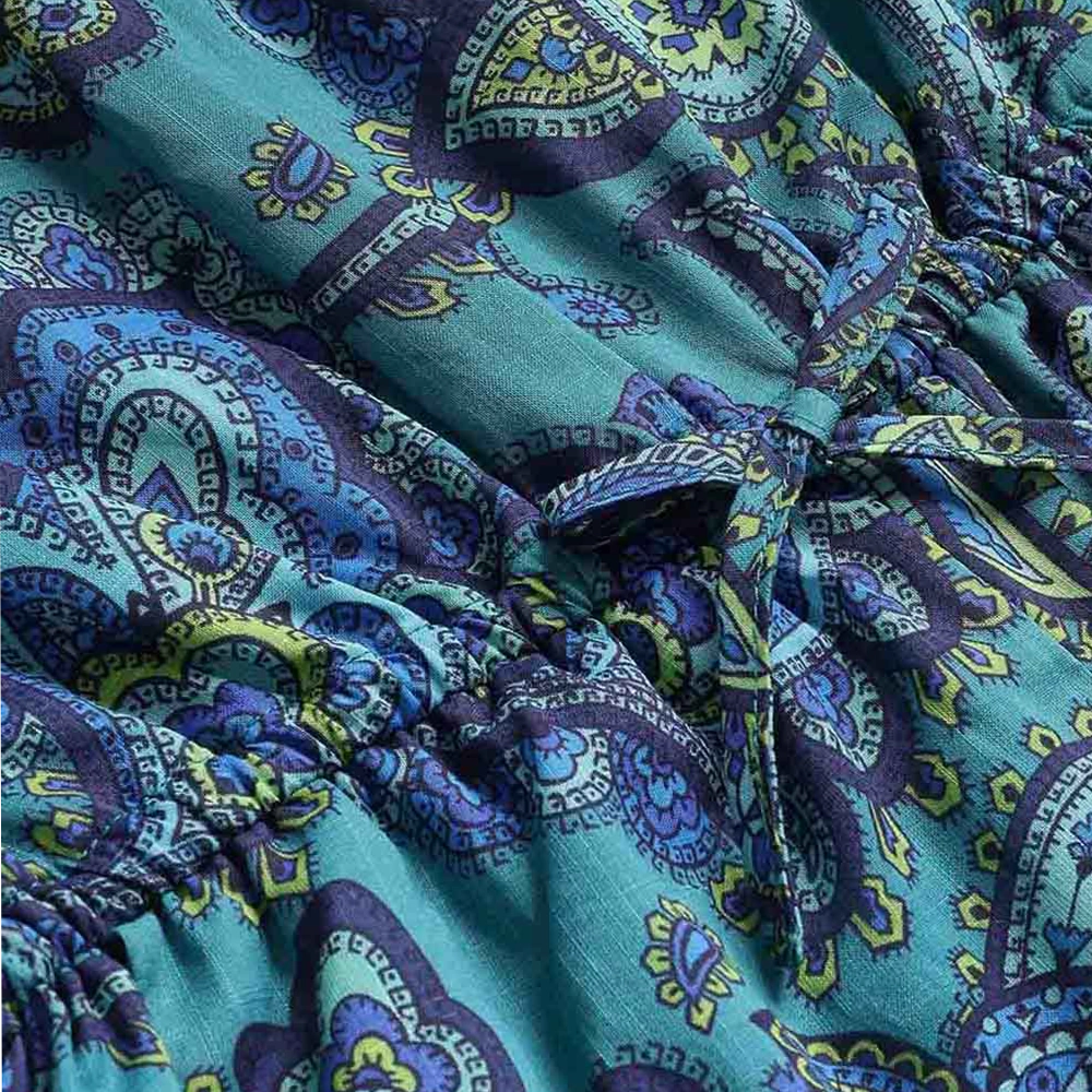 Zimmermann Patience Paisley Frill Playsuit in Blue & Green (Kids)