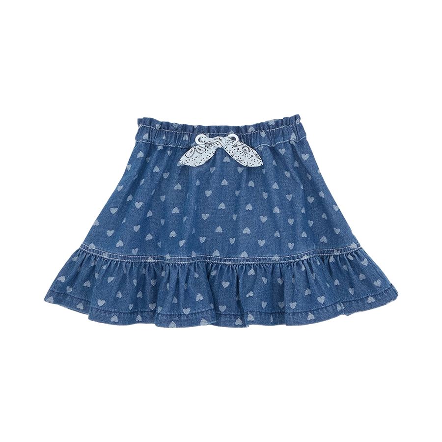 Zimmermann Awaken Jacquard Denim Skirt in Blue (Kids)