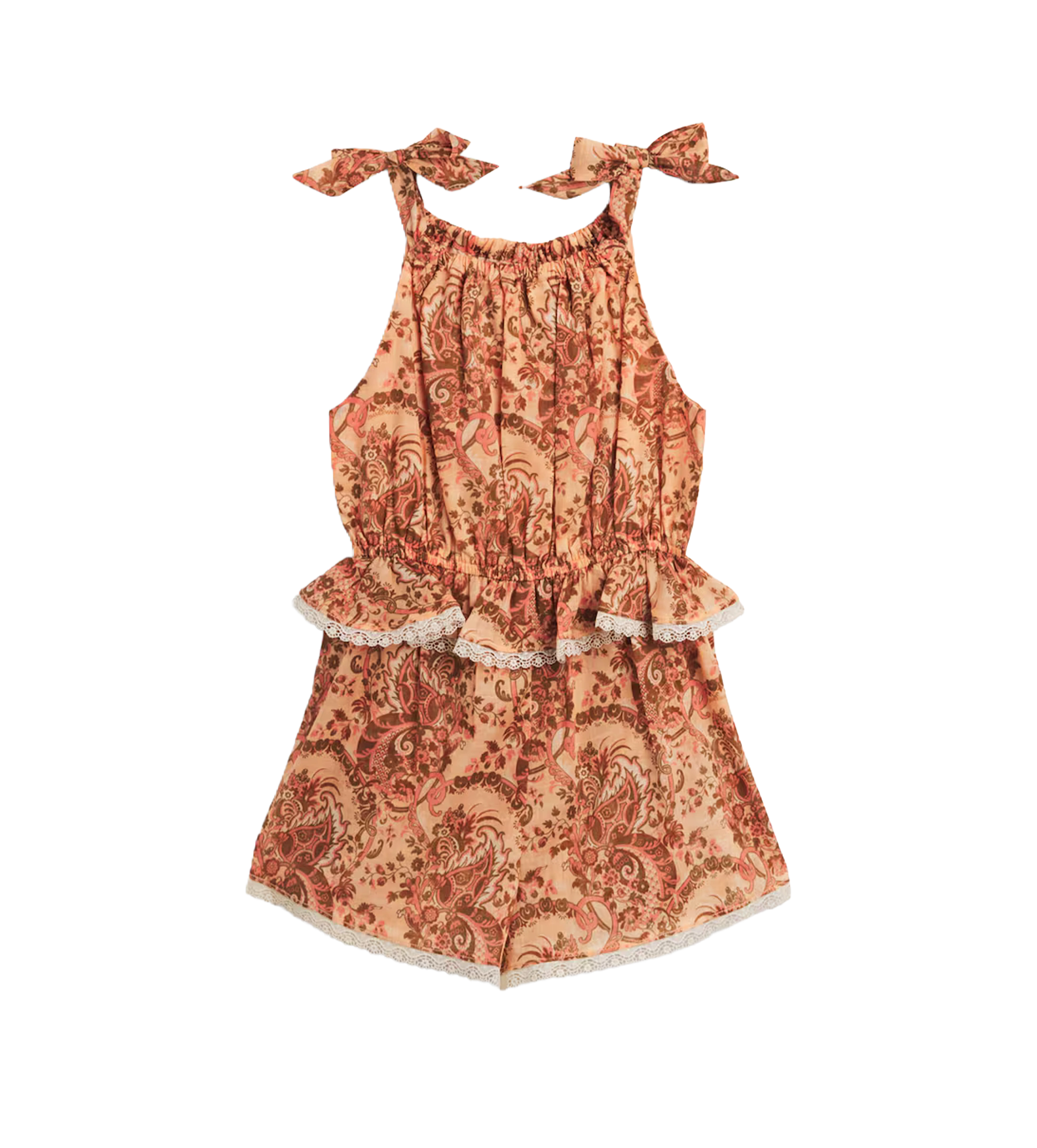Kids Playsuit met asterprint en bloemenprint