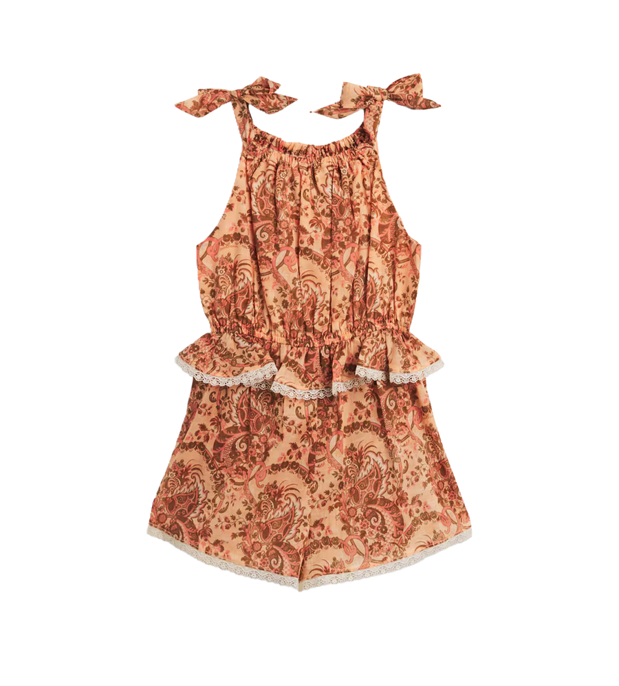 Kids Playsuit met asterprint en bloemenprint