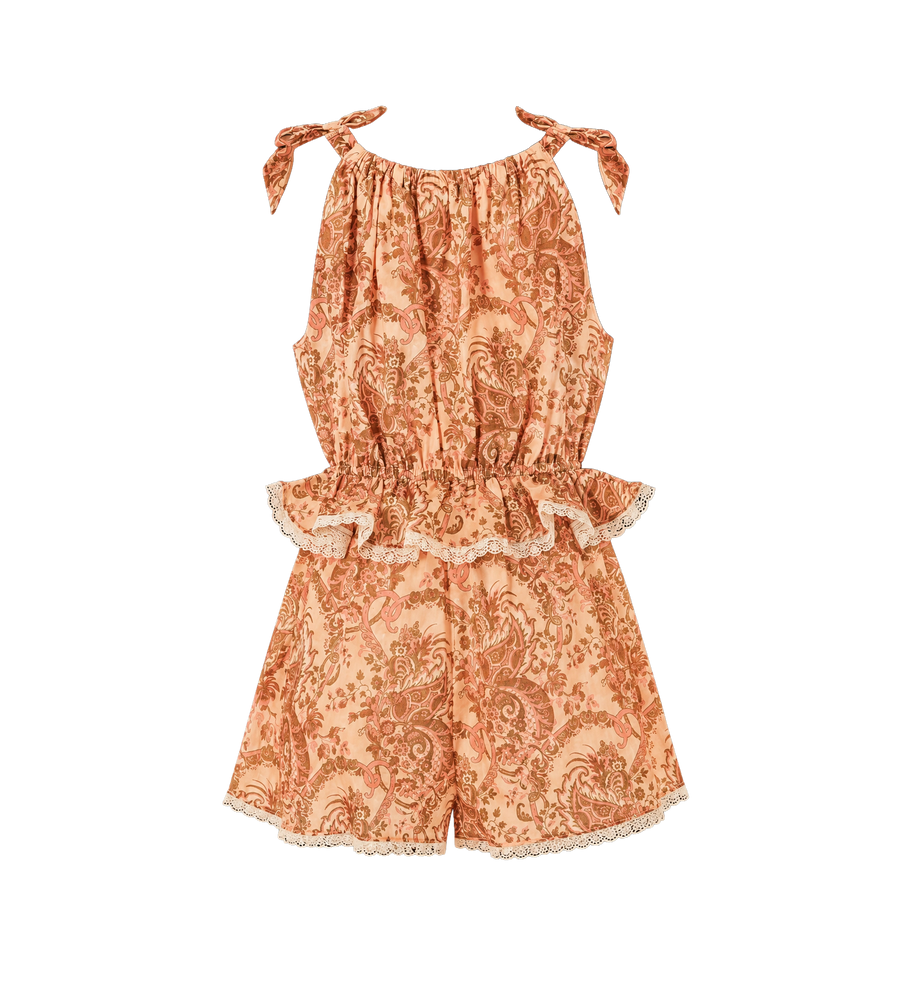 Kids Playsuit met asterprint en bloemenprint