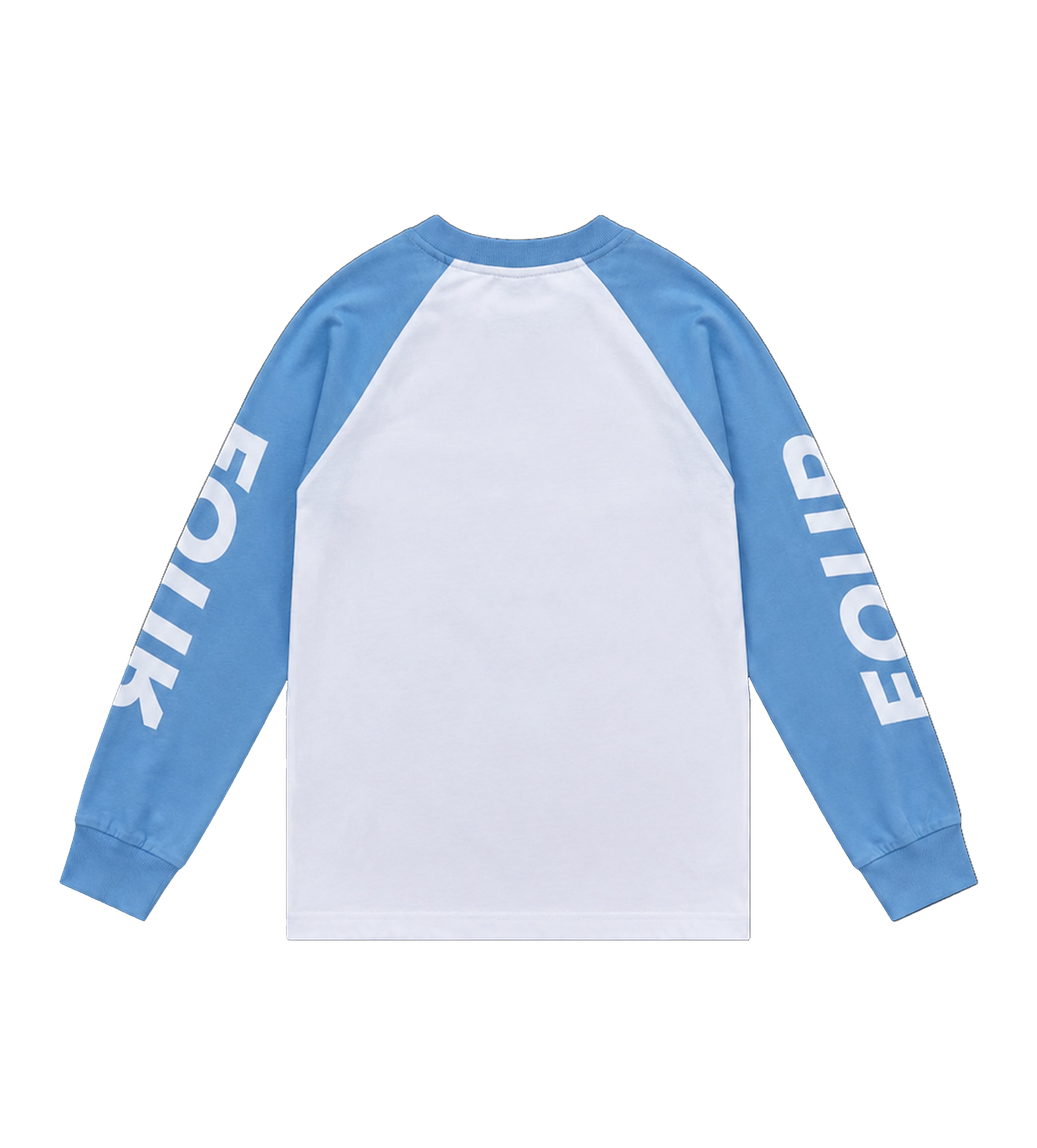 Reconstructed Raglan Longsleeve Celeste/ White