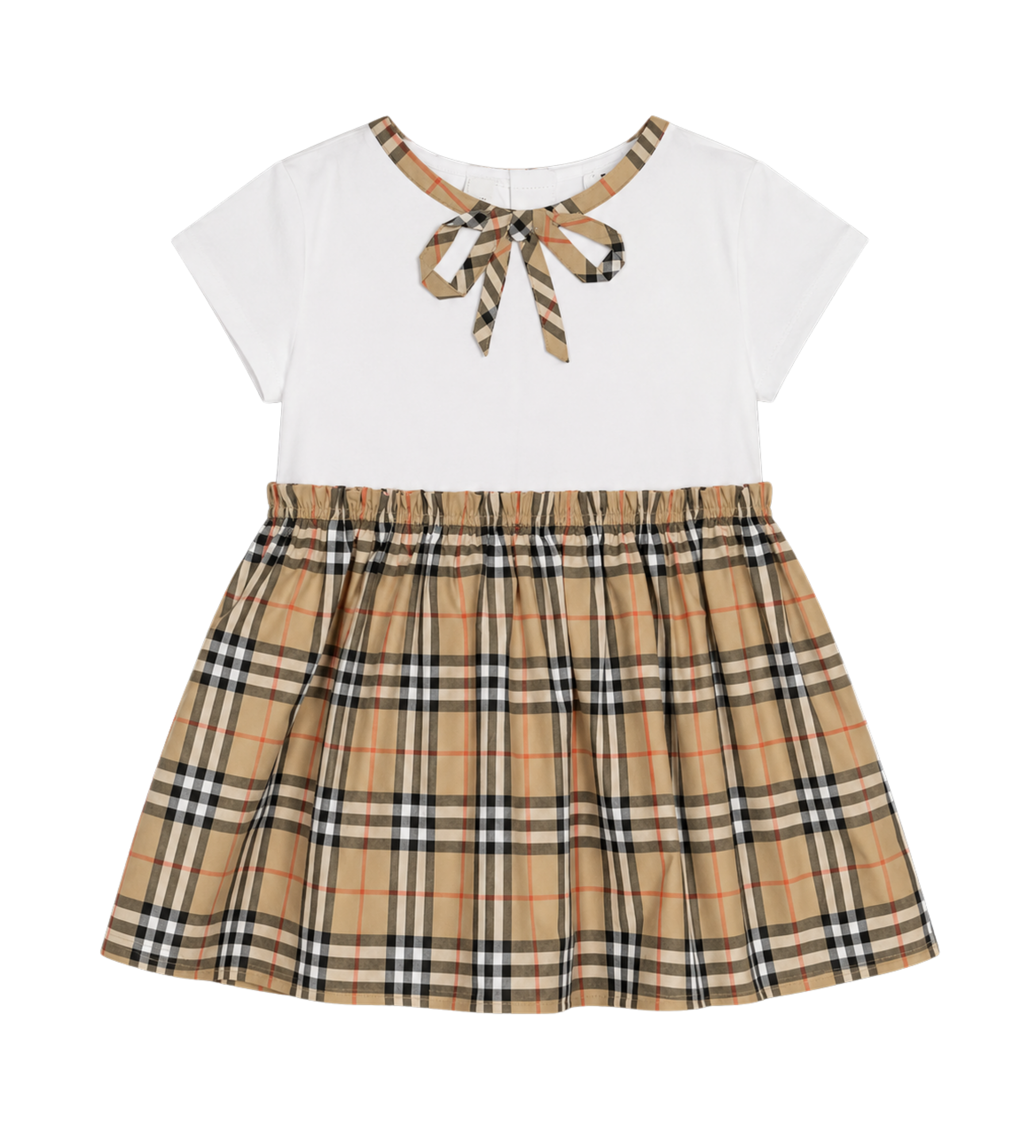 Geruite Jurk Wit & Beige (Baby)
