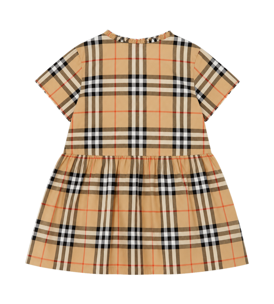 Kids Rose Check Cotton Dress
