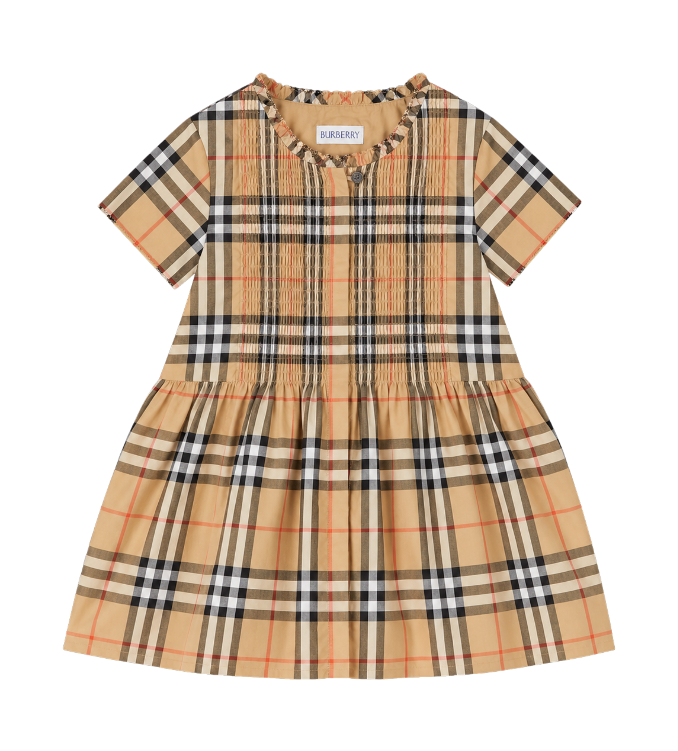 Roze Geruite Katoenen Jurk (Kids)