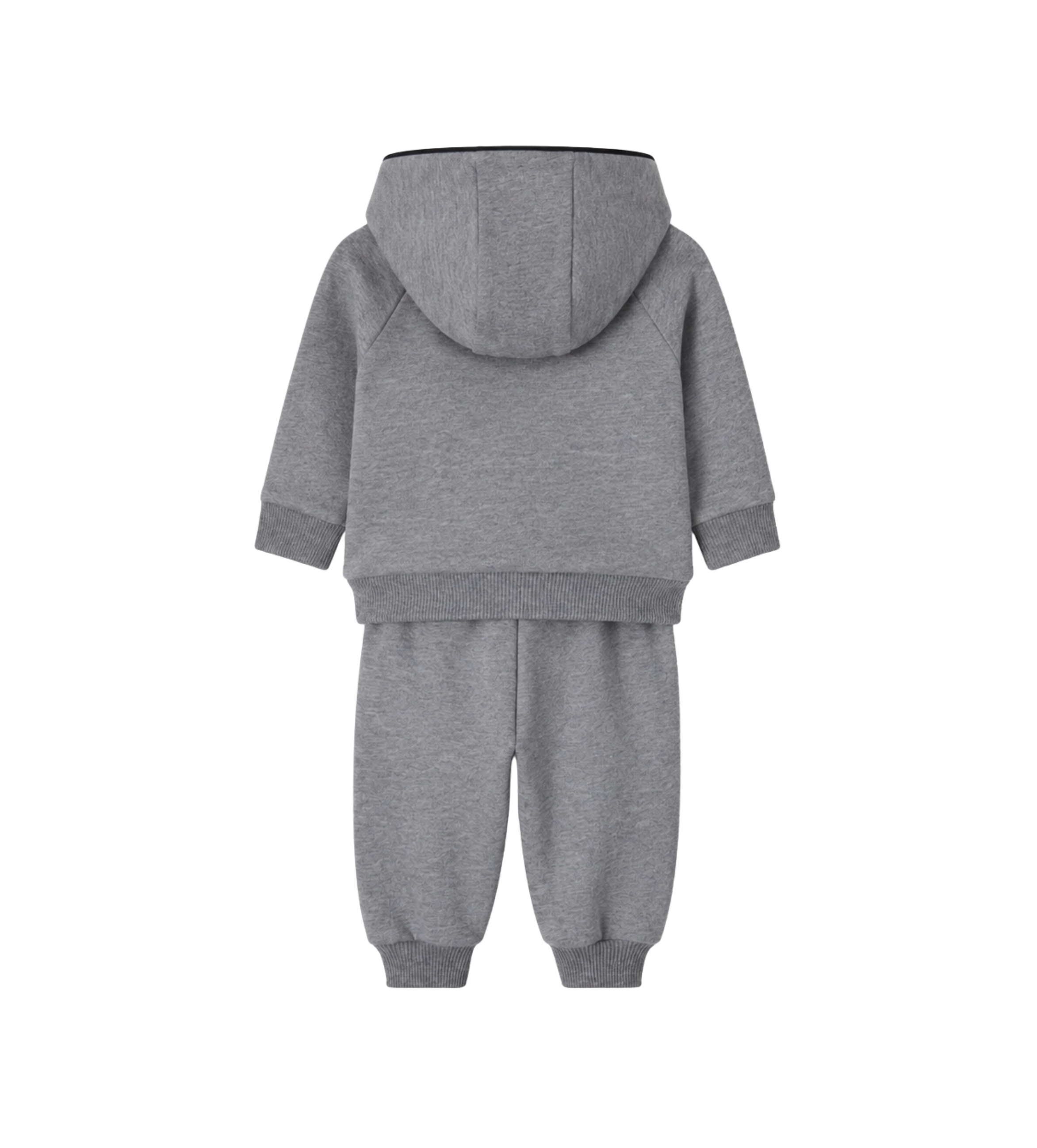 Baby Logo Cotton Hoodie & Sweatpants Set Grey