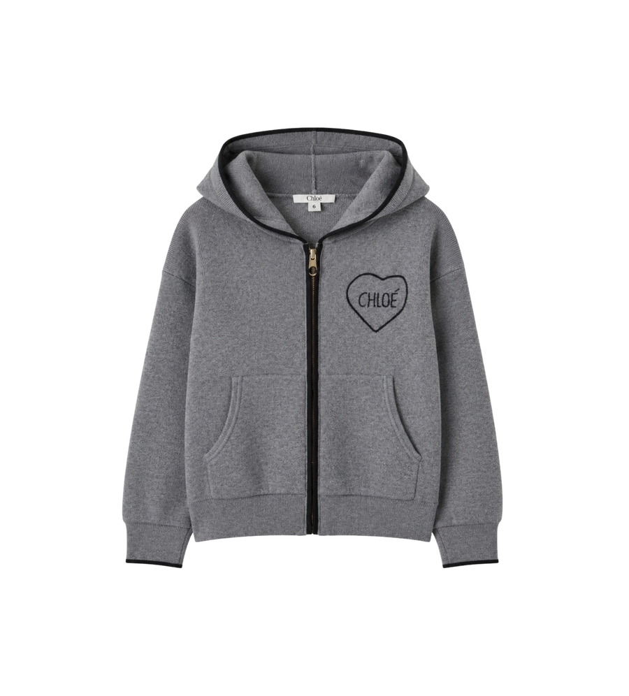 Kids Logo Wool Cardigan Grey