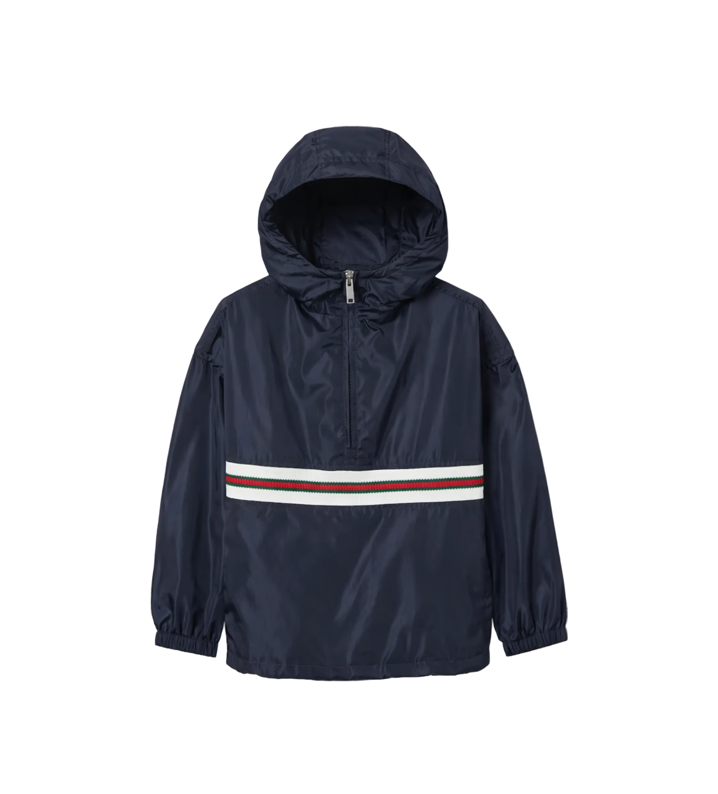 Gucci Children’s Nylon Jacket with Web in Navy