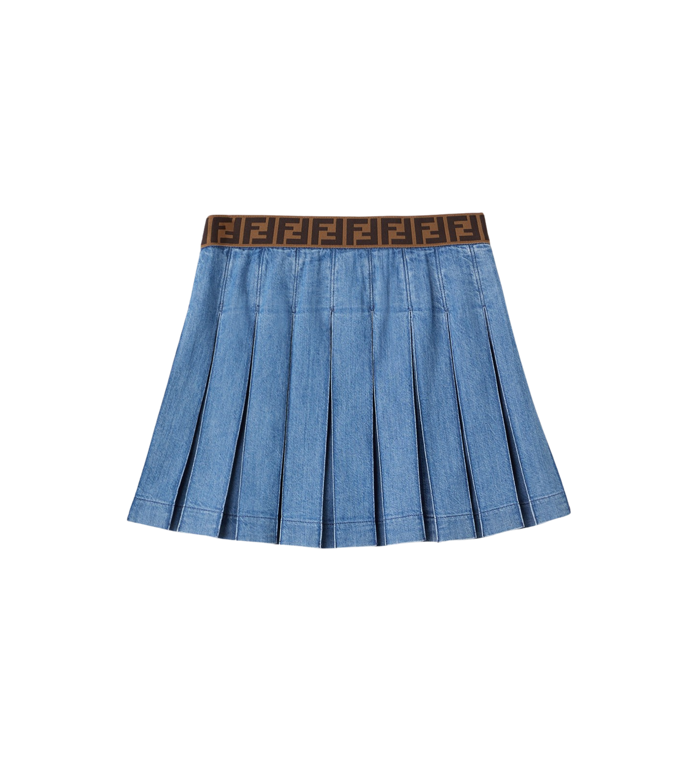 Kids Denim Pleated Skirt Blue