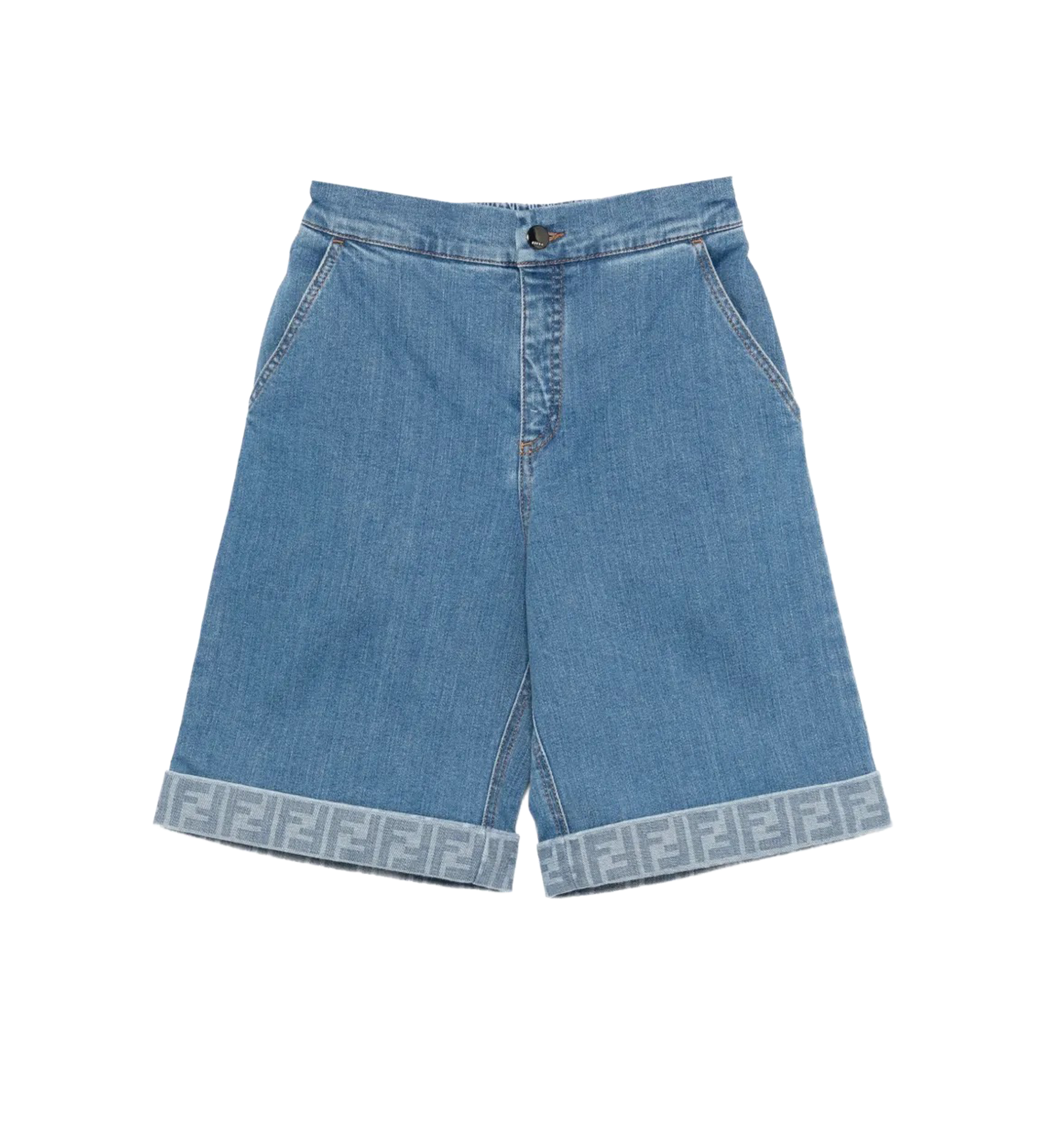 Fendi Denim met elastische taille voor kinderen Shorts in Blauw
