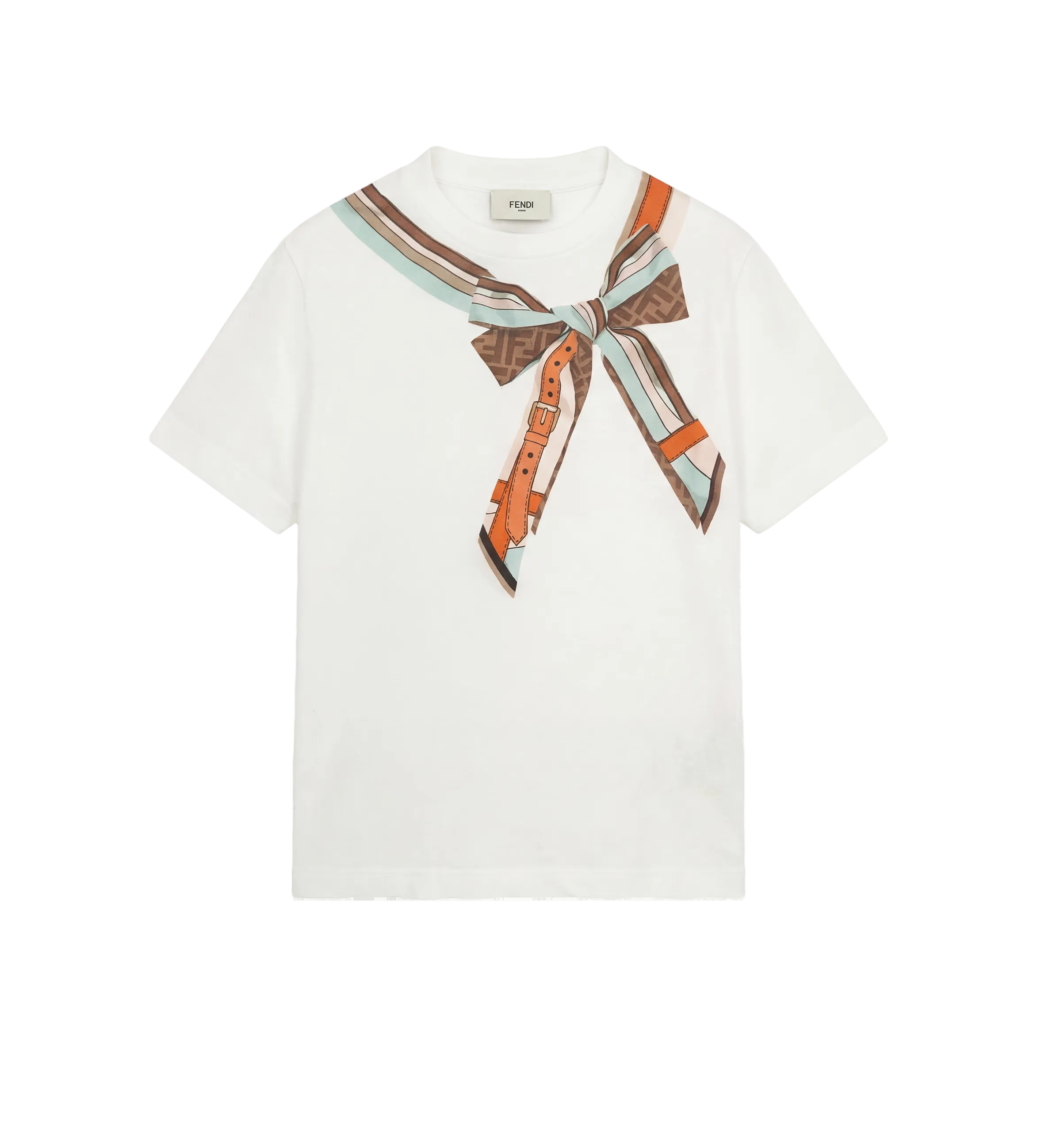 Fendi T-shirt met strikprint voor kinderen in wit