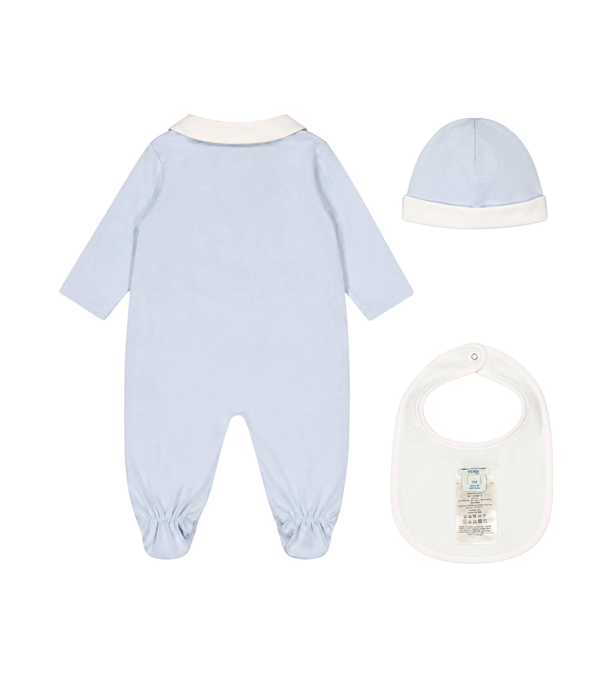 Fendi Kids Three-Piece Baby Set in Blue
