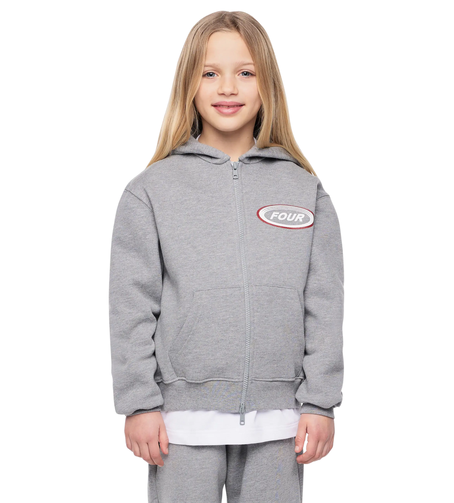 Reconstructed Circles Zip Up Hoodie Grey Melange