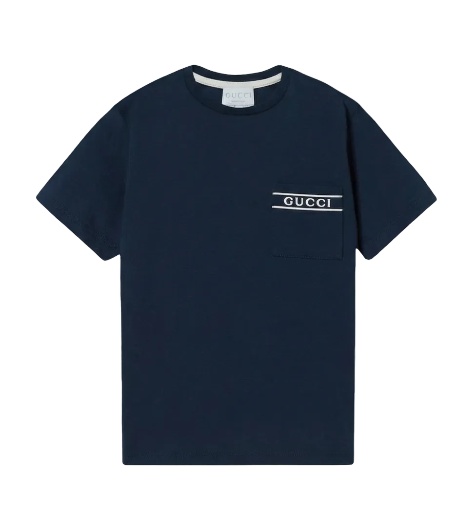 Gucci Kinder katoenen T-shirt in donkerblauw