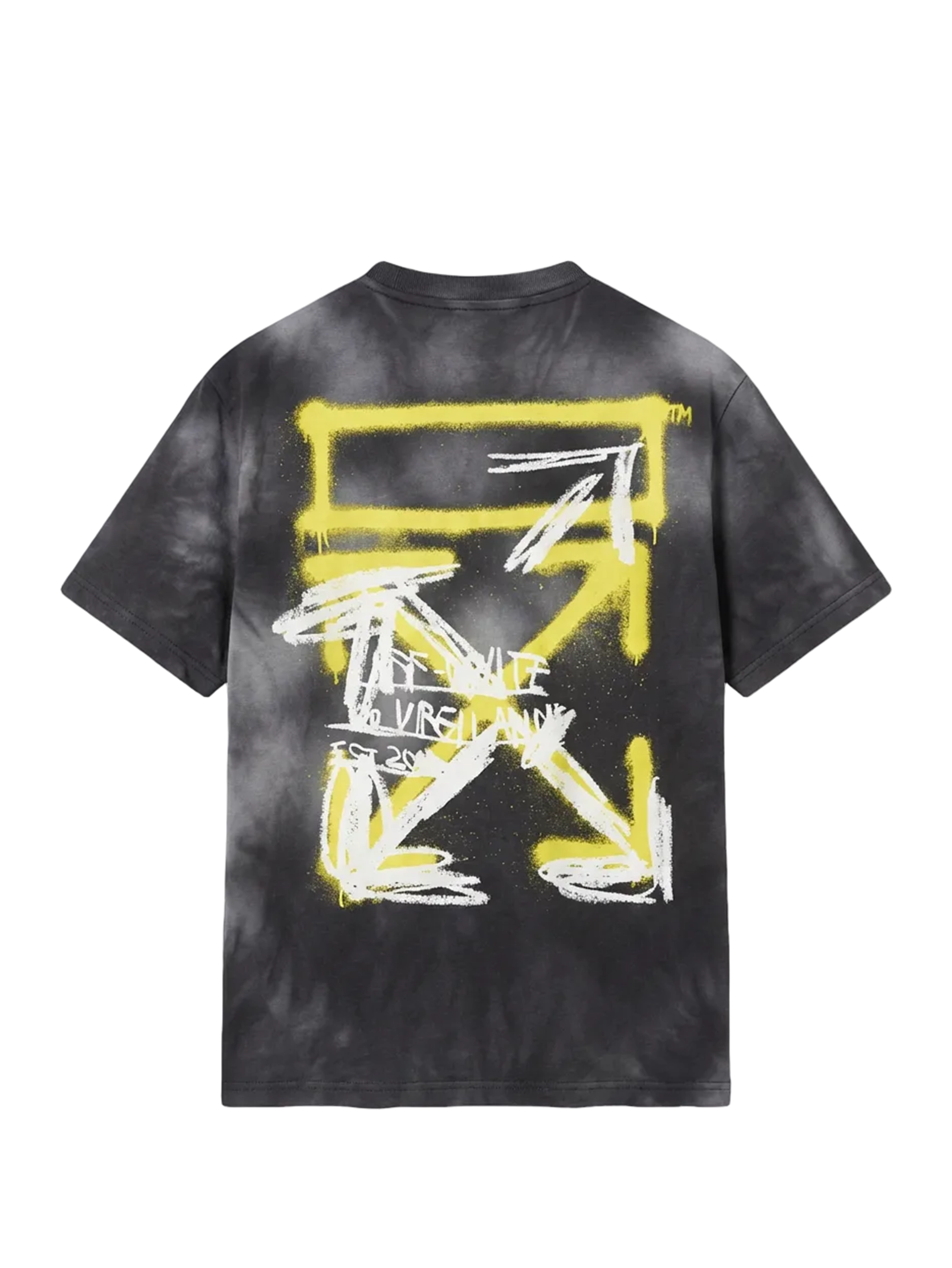 Off-White Arrow Spray T-shirt in zwarte zure wassing