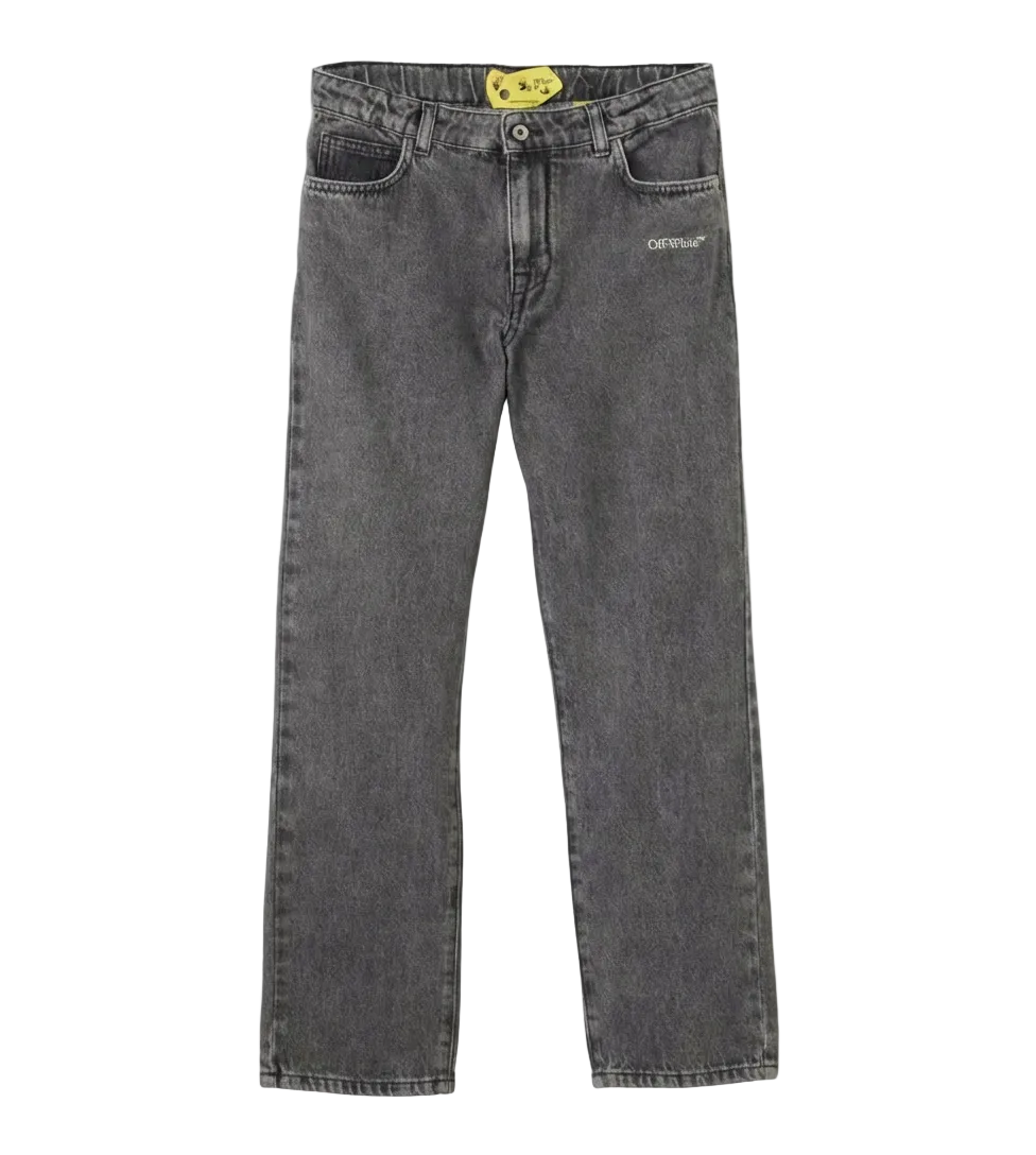 Off-White Straight Leg Jeans met print in grijs