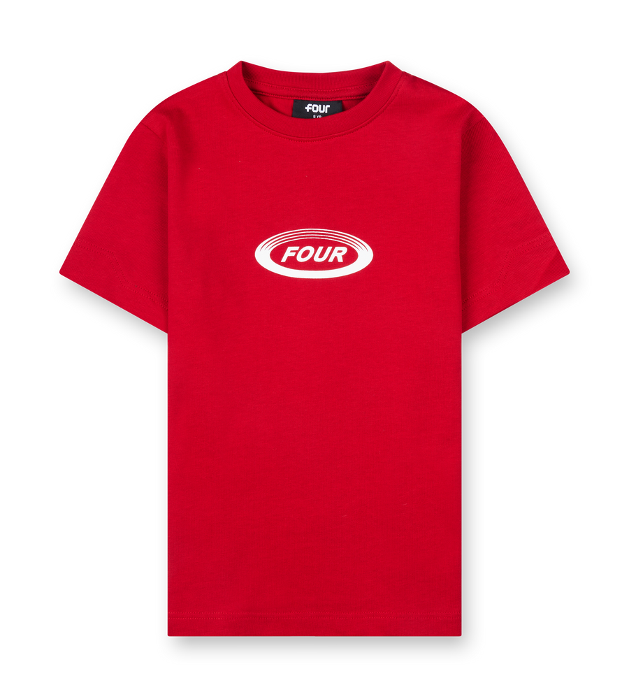 Reconstructed Circles Boxy T-shirt Savy Rood