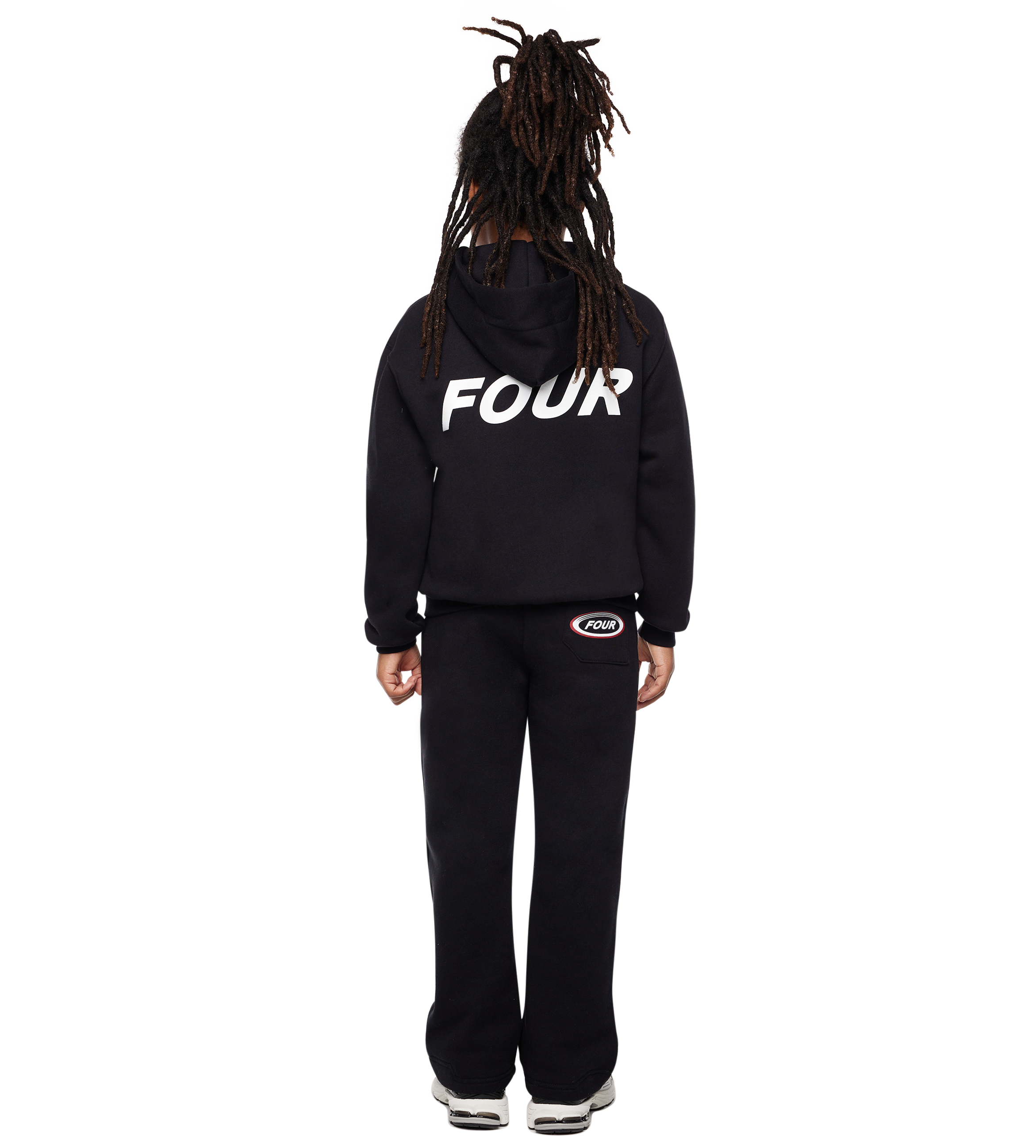 Reconstructed Circles Zip Up Hoodie Black