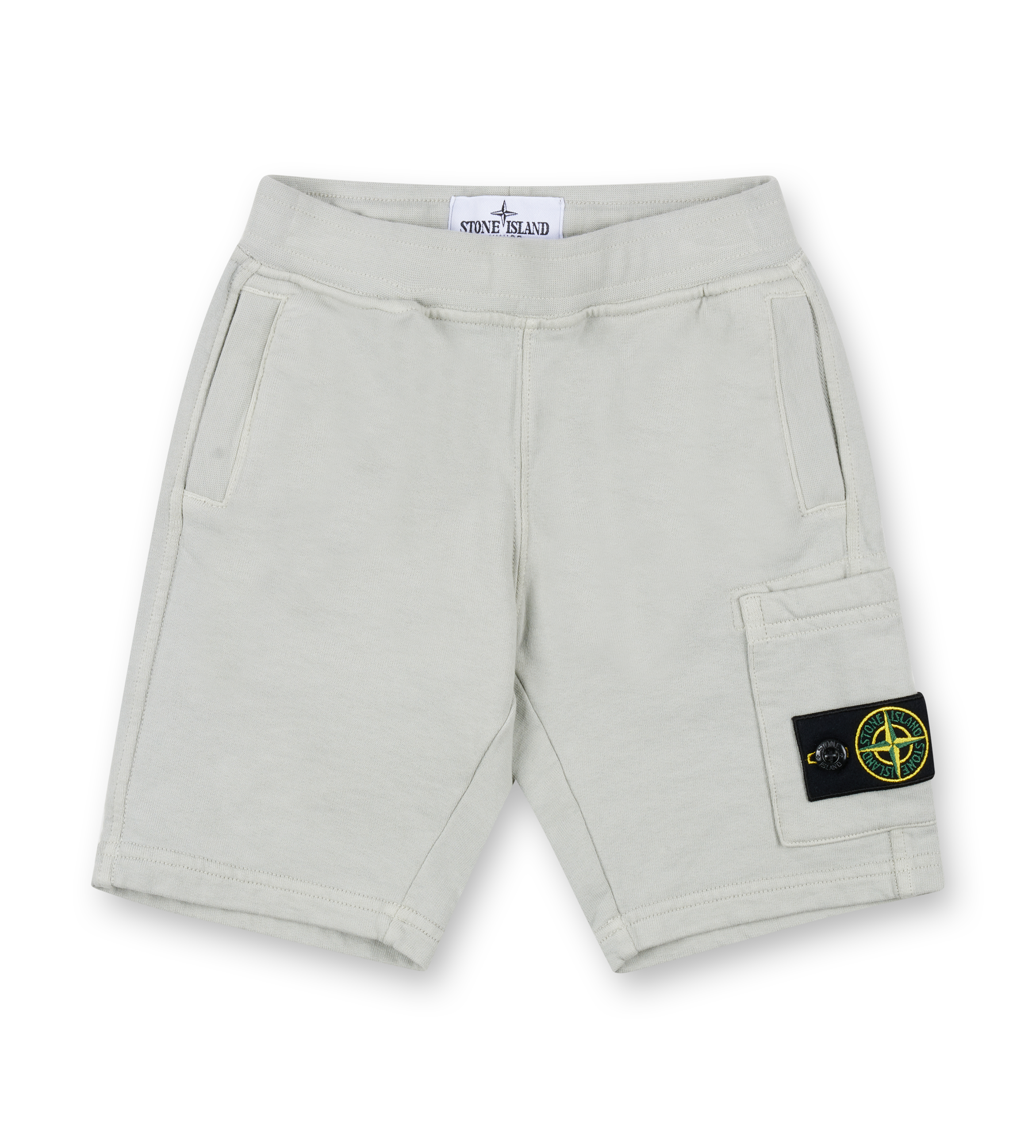 Stone Island Shorts met kompaspatch in parelgrijs