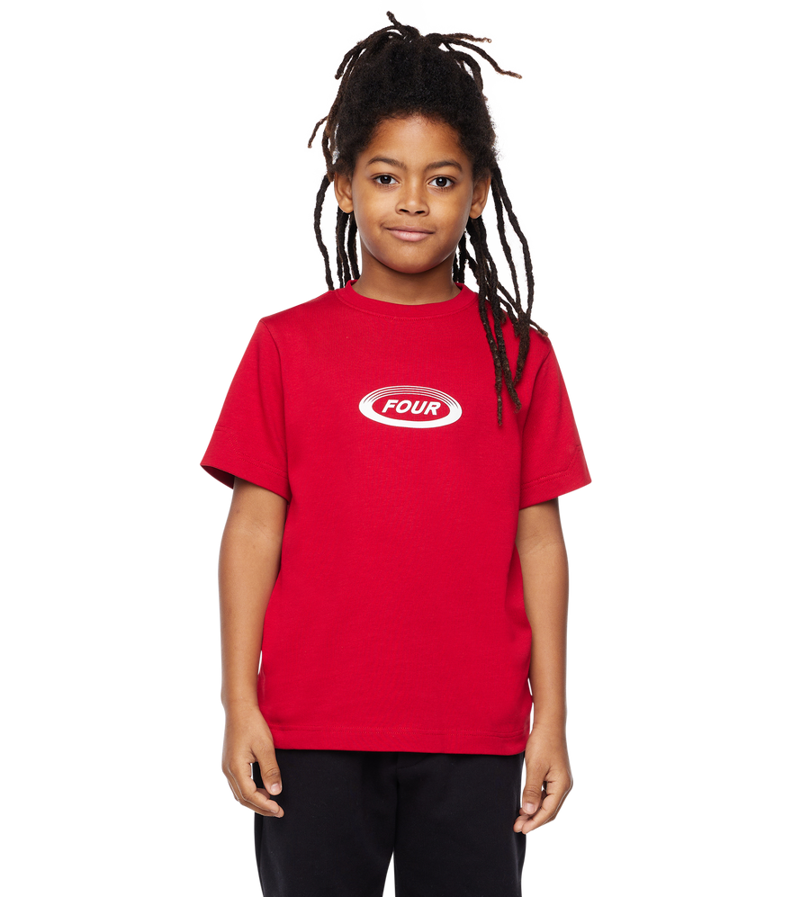 Reconstructed Circles Boxy T-shirt Savy Red