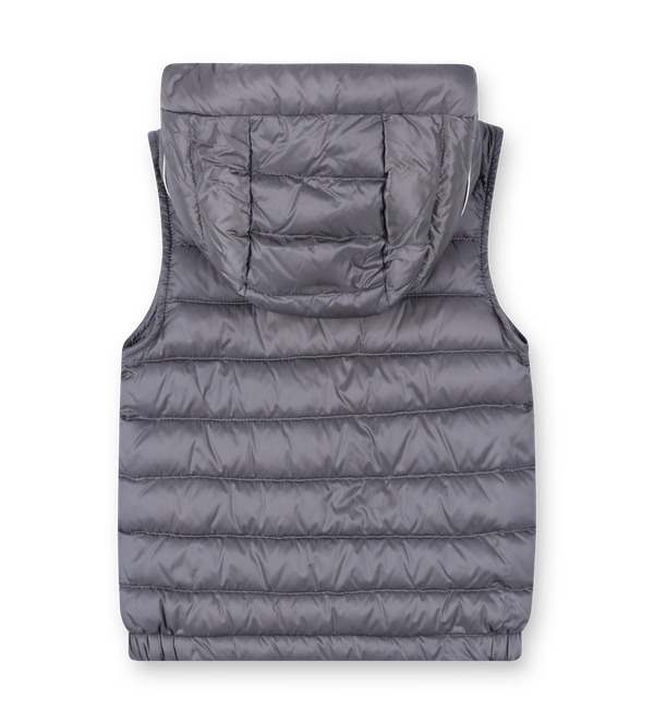 Moncler Uzzay donsbodywarmer met capuchon in grijs (kinderen)