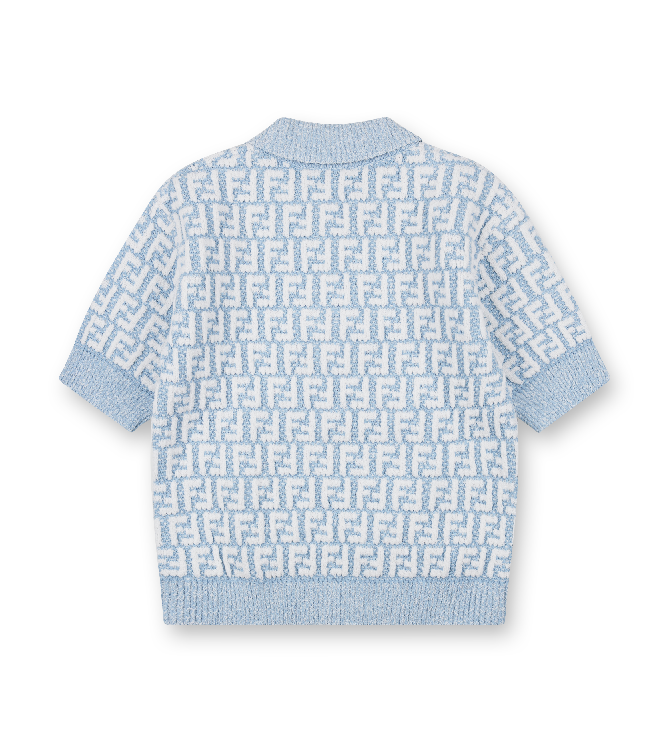 Fendi Kinderbadstof poloshirt in lichtblauw