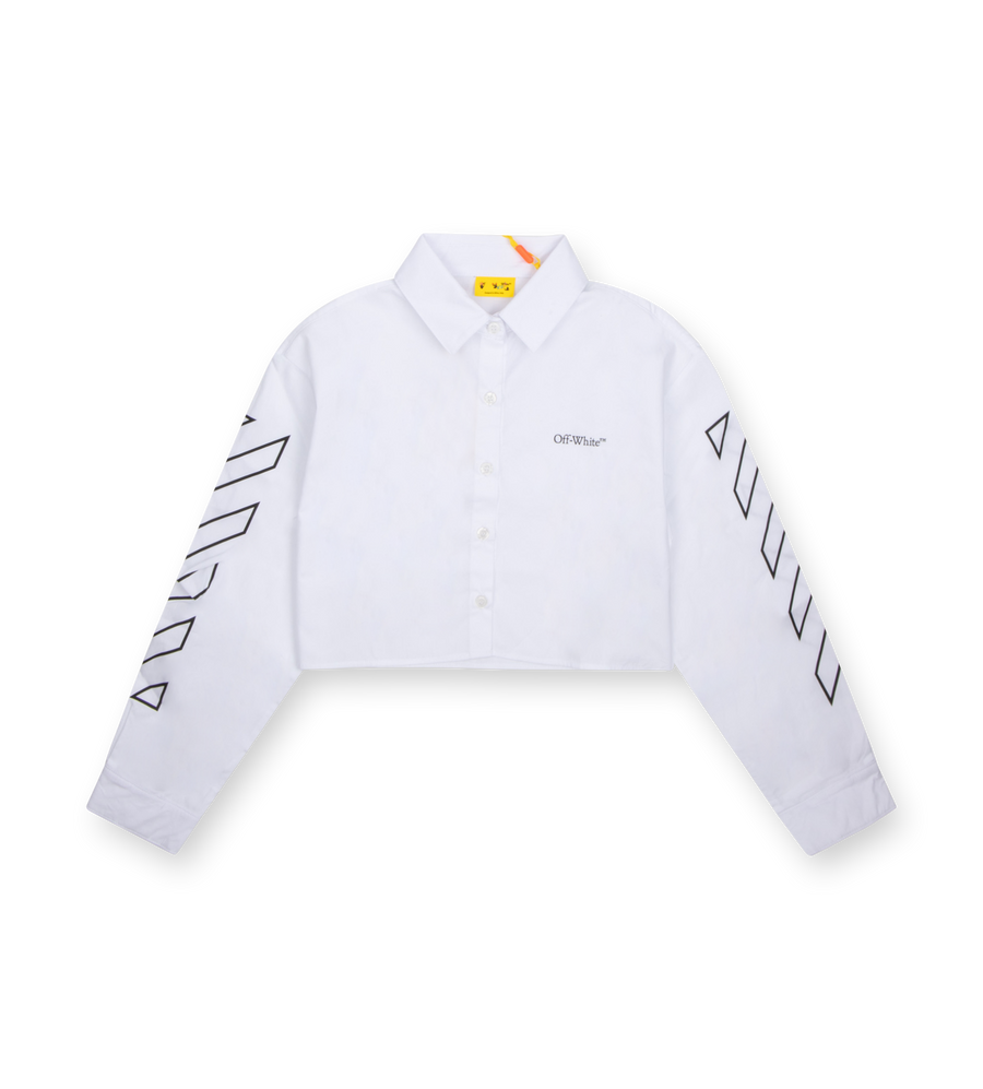 OFF-WHITE Kids Arrow-Print Cropped Shirt in White (Kids)