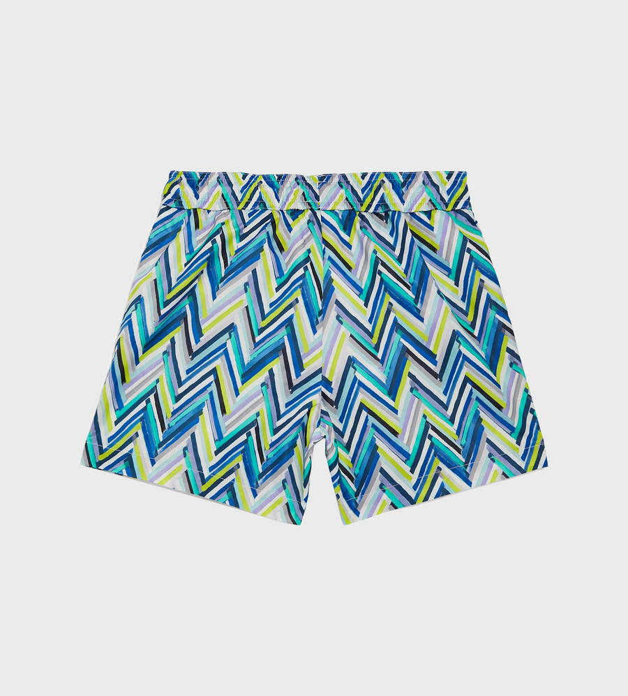 Zig-Zag Print Swim Shorts Multi