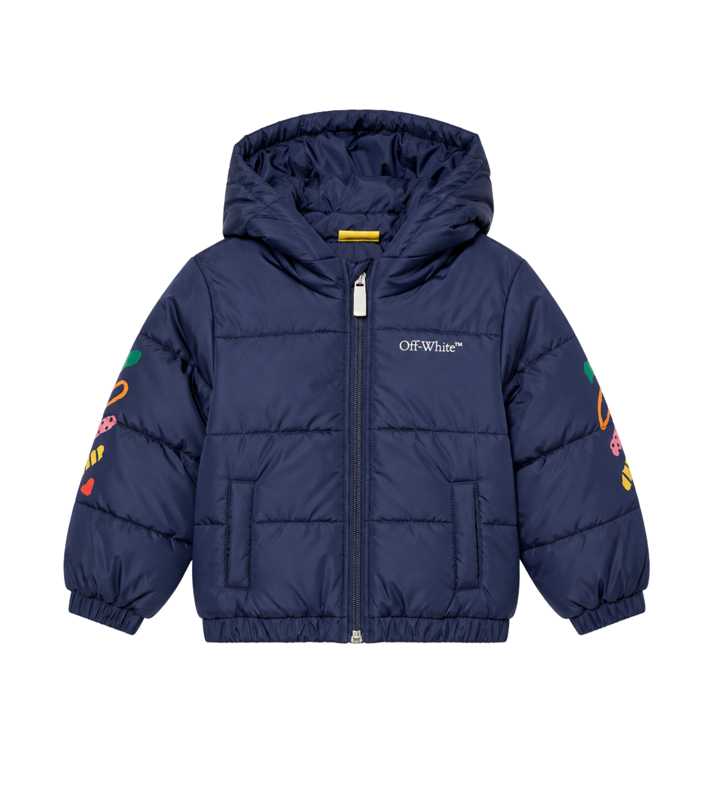 Baby Gewatteerde jas met logoprint blauw