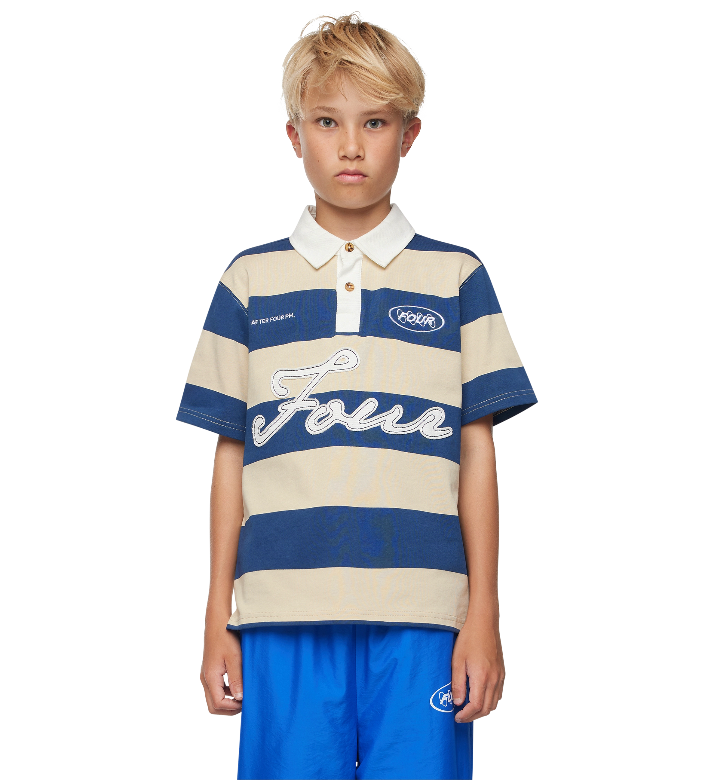 Script Polo Faded Brick/ Donkerblauw