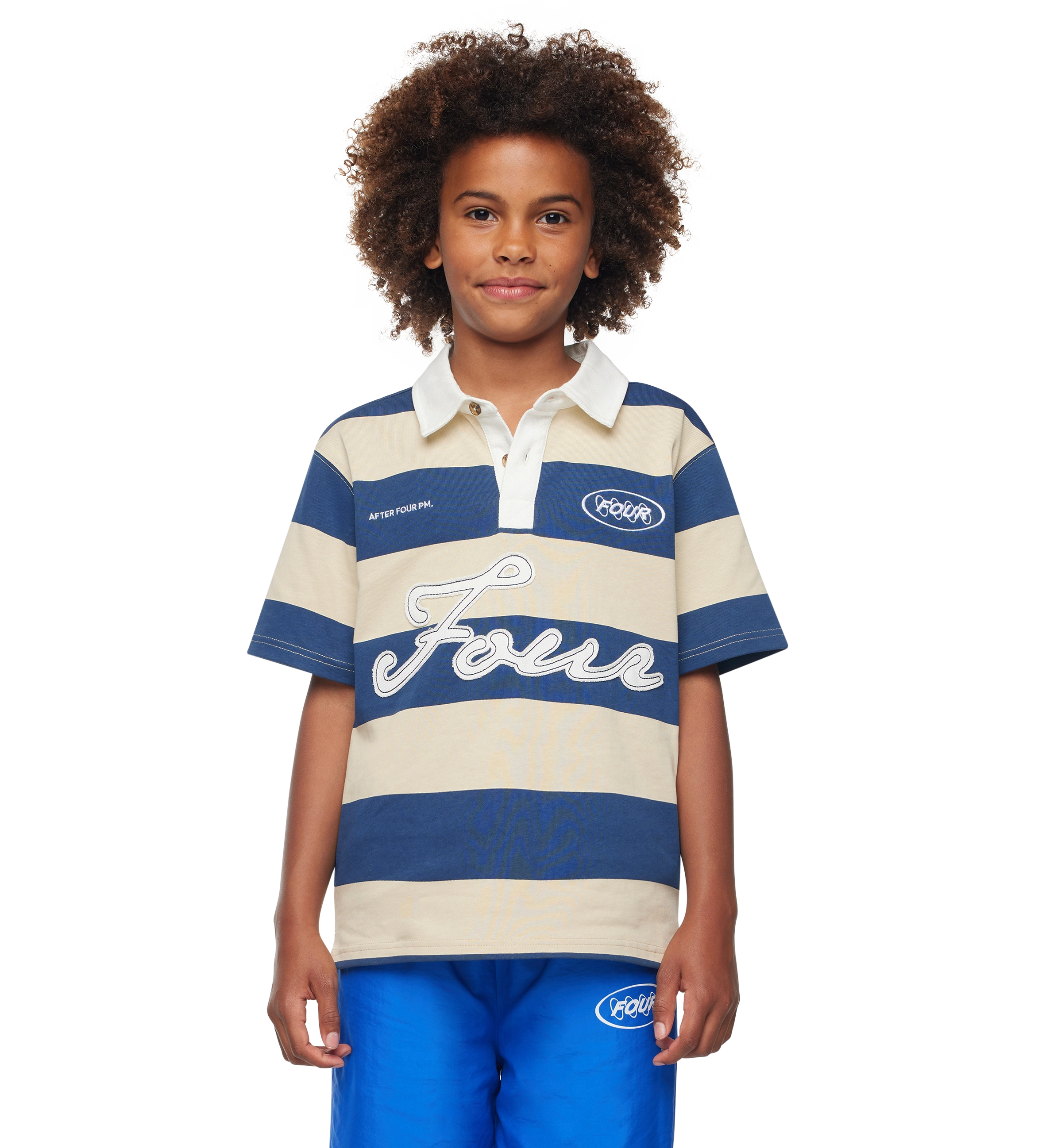 Script Polo Faded Brick/ Donkerblauw