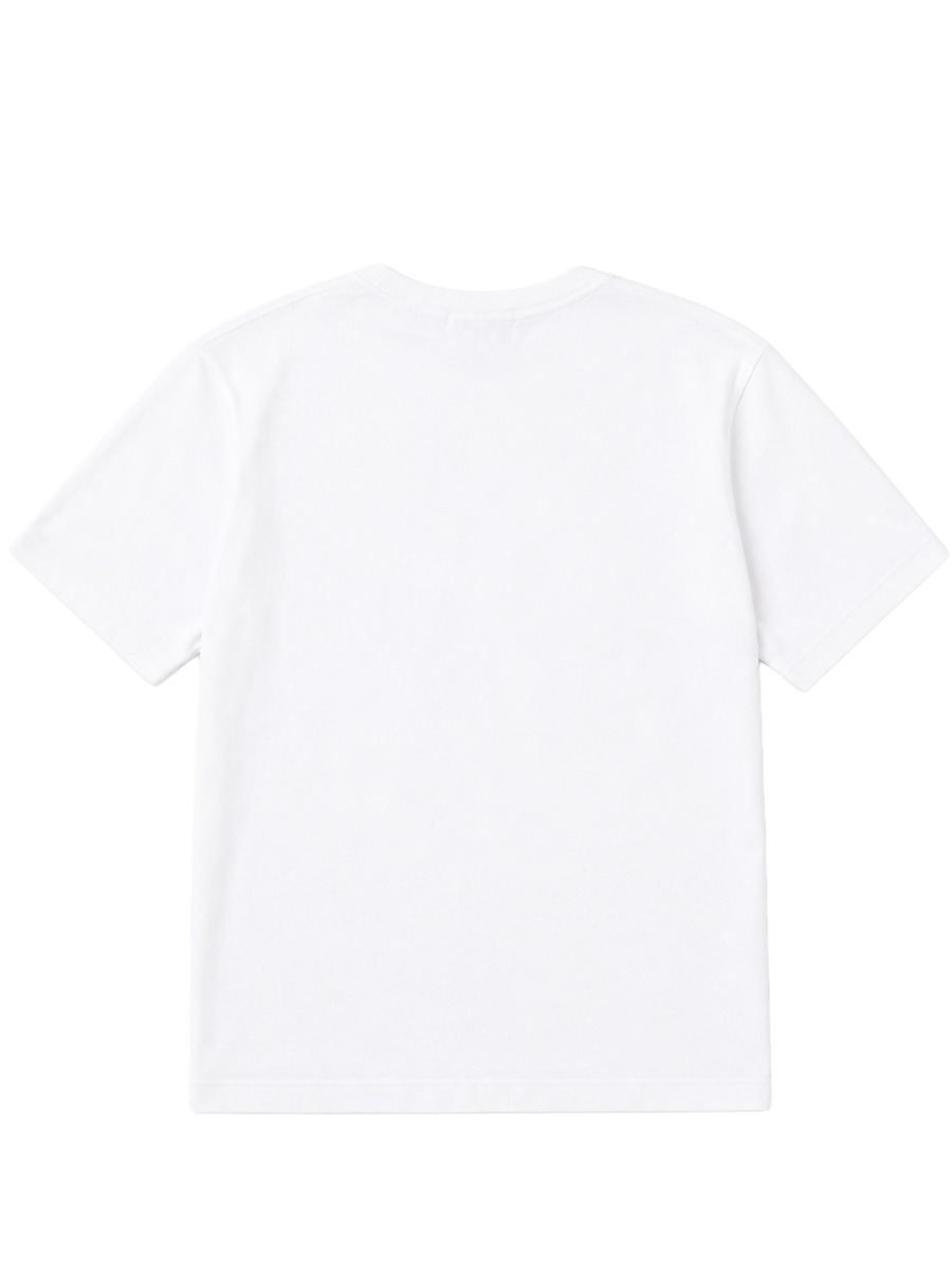 Kids Compass-Patch T-shirt in Wit