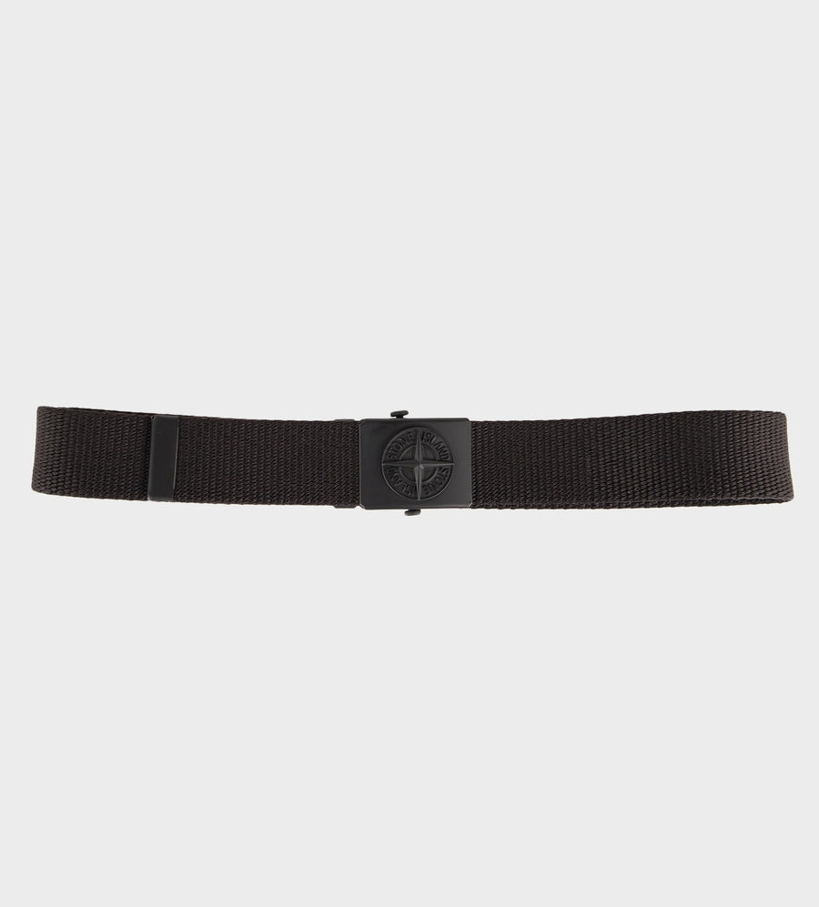 Tonal Logo-Buckle Belt Black