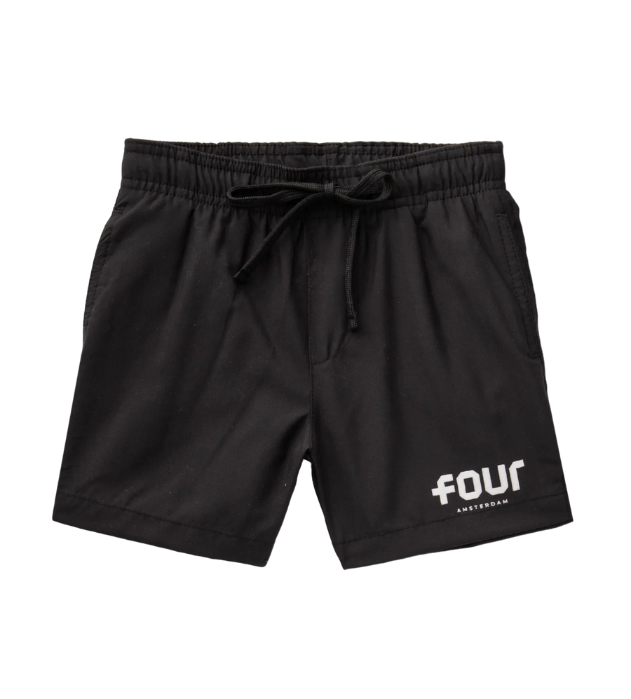 FOUR Logo Swim Shorts in Black White