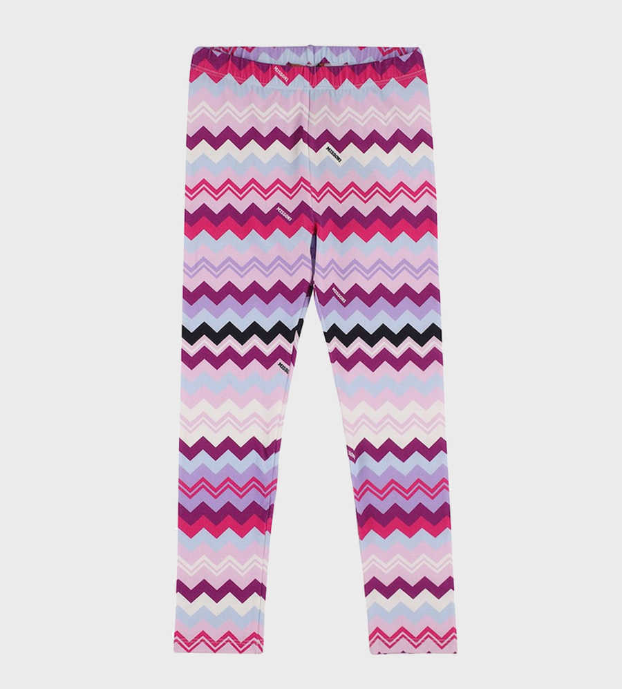 Zig-Zag Print Jersey Leggings Multi