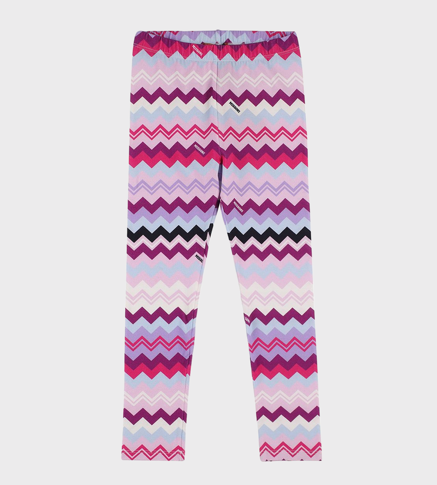 Zig-Zag Print Jersey Leggings Multi