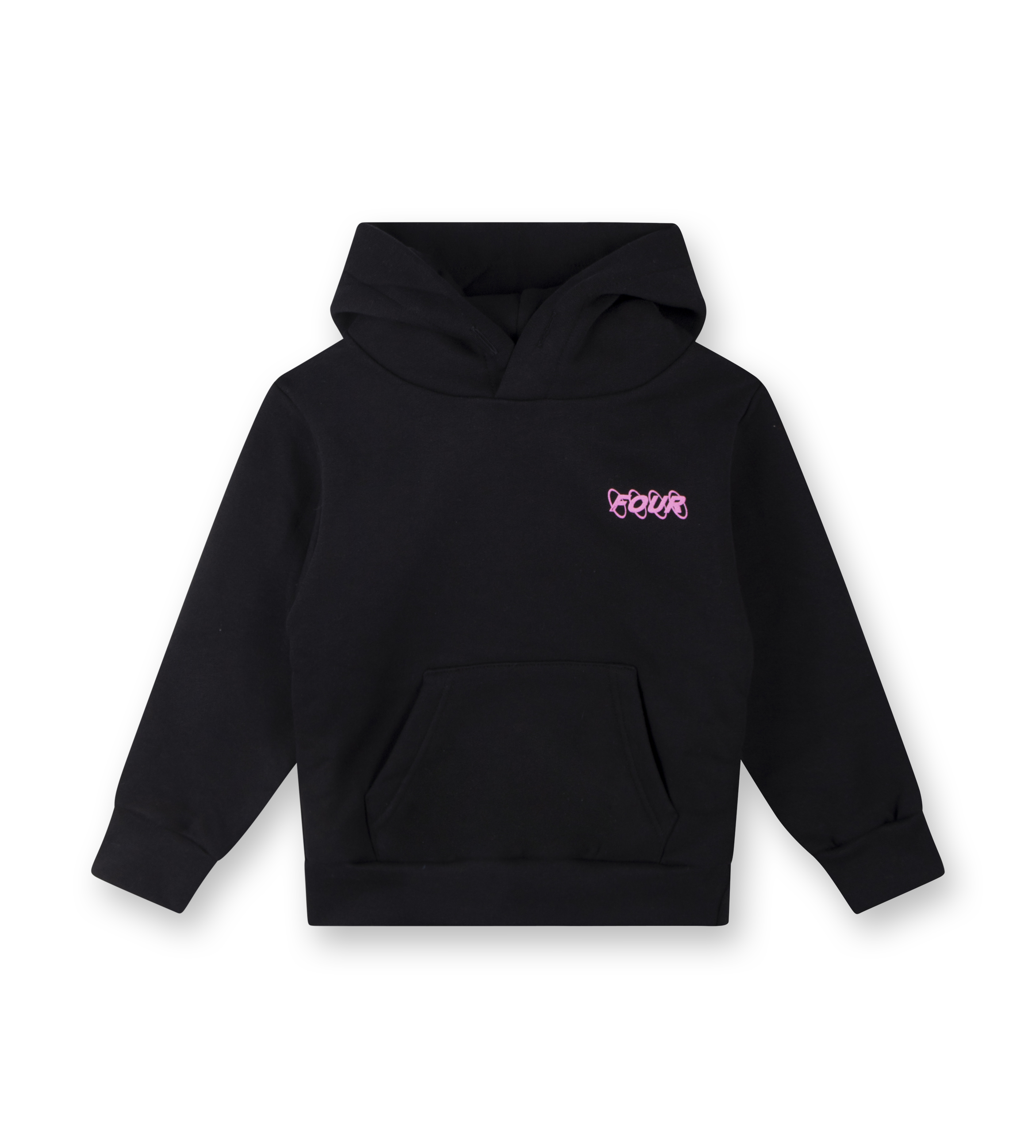 Pink Circles Logo Hoodie Black